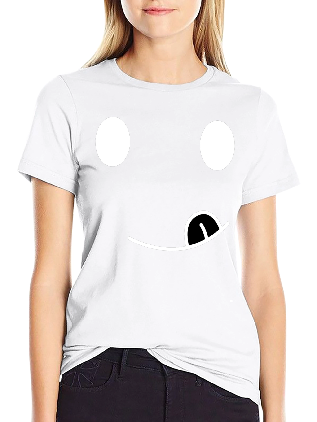 Funny Emoji Face T-Shirt - Black