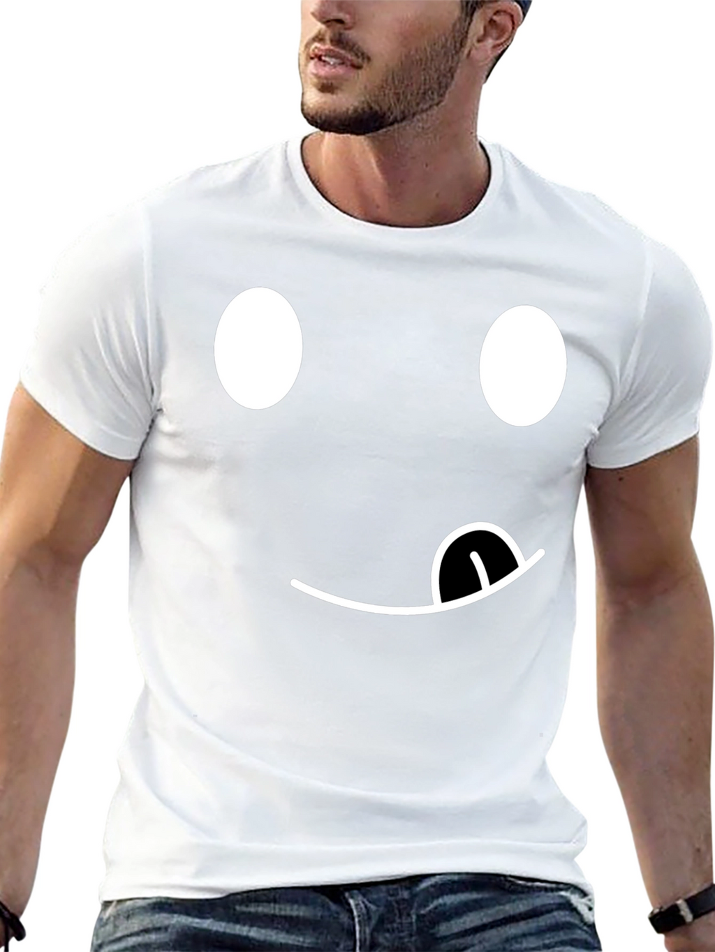 Funny Emoji Face T-Shirt - Black