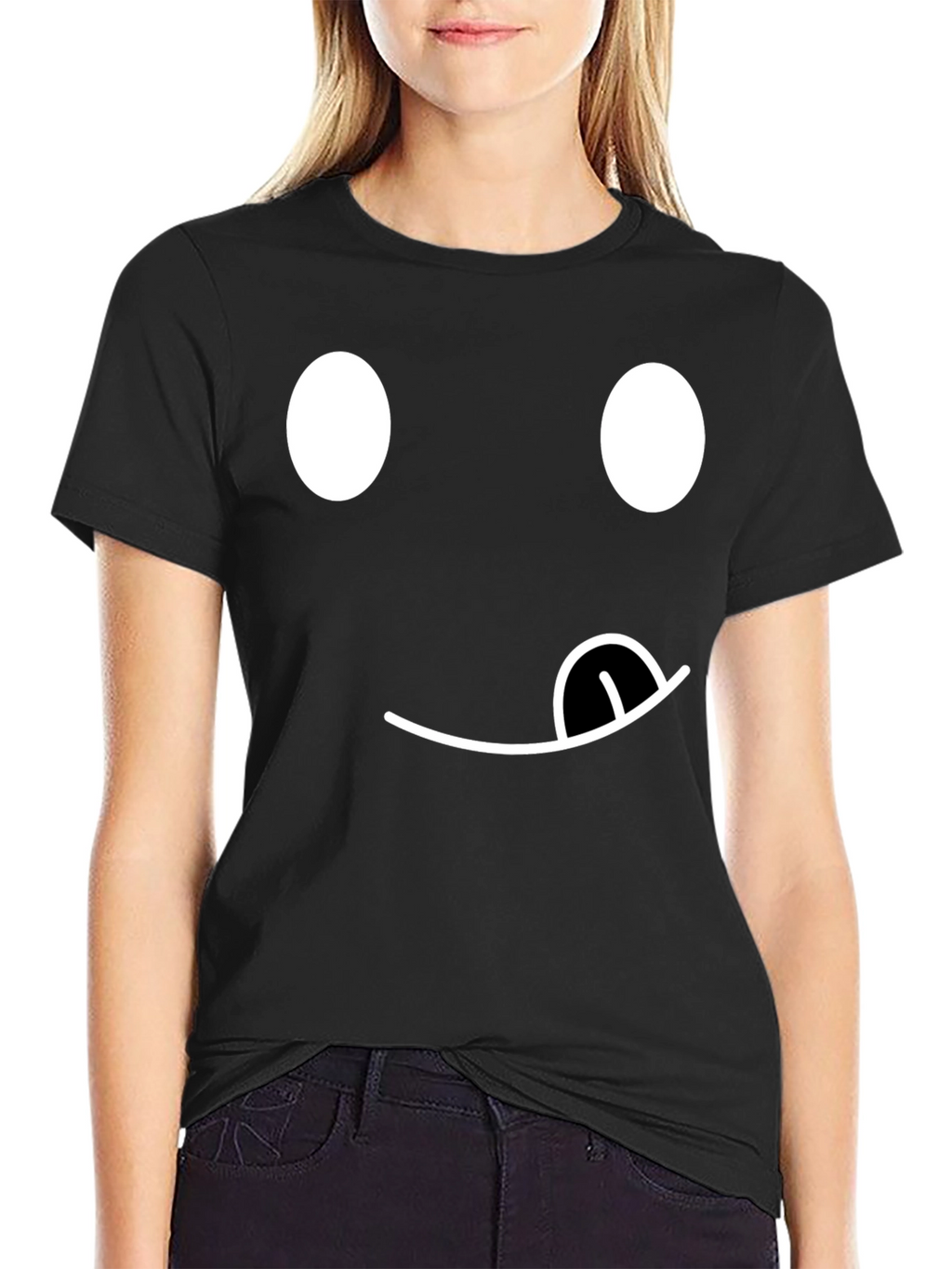 Funny Emoji Face T-Shirt - Black