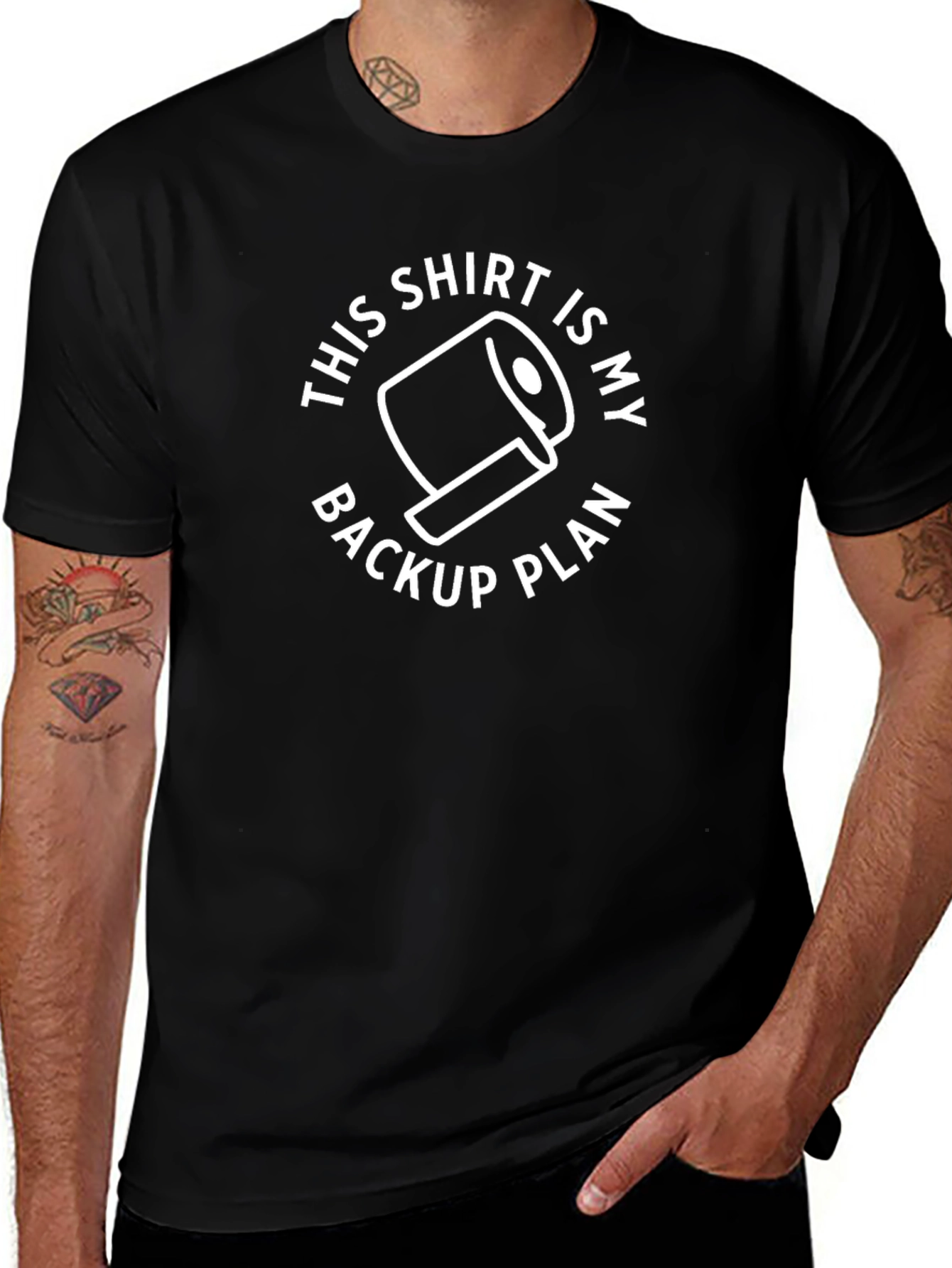 Funny Backup Plan T-Shirt - Toilet Paper Graphic Tee
