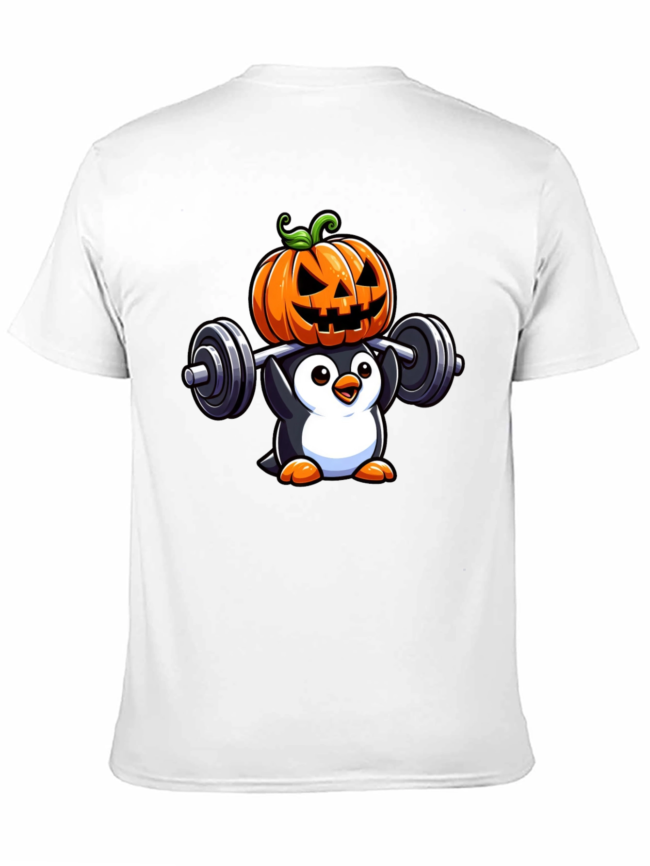 Halloween Penguin Weightlifting T-Shirt