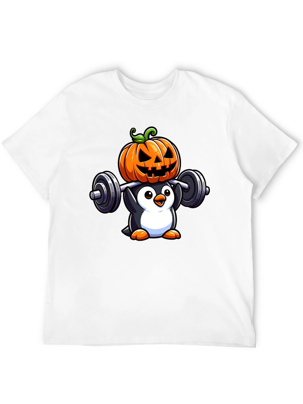 Halloween Penguin Weightlifting T-Shirt