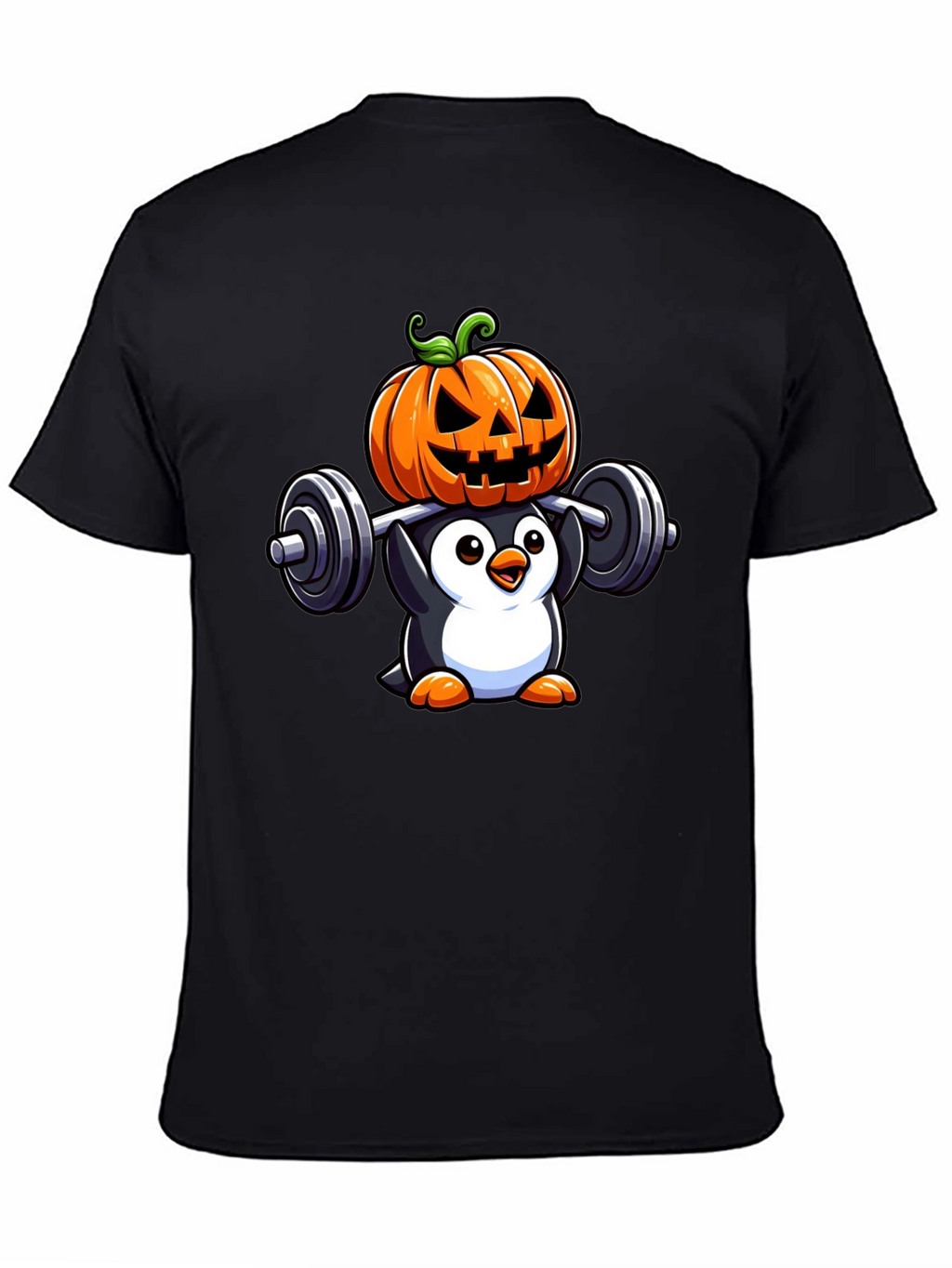 Halloween Penguin Weightlifting T-Shirt