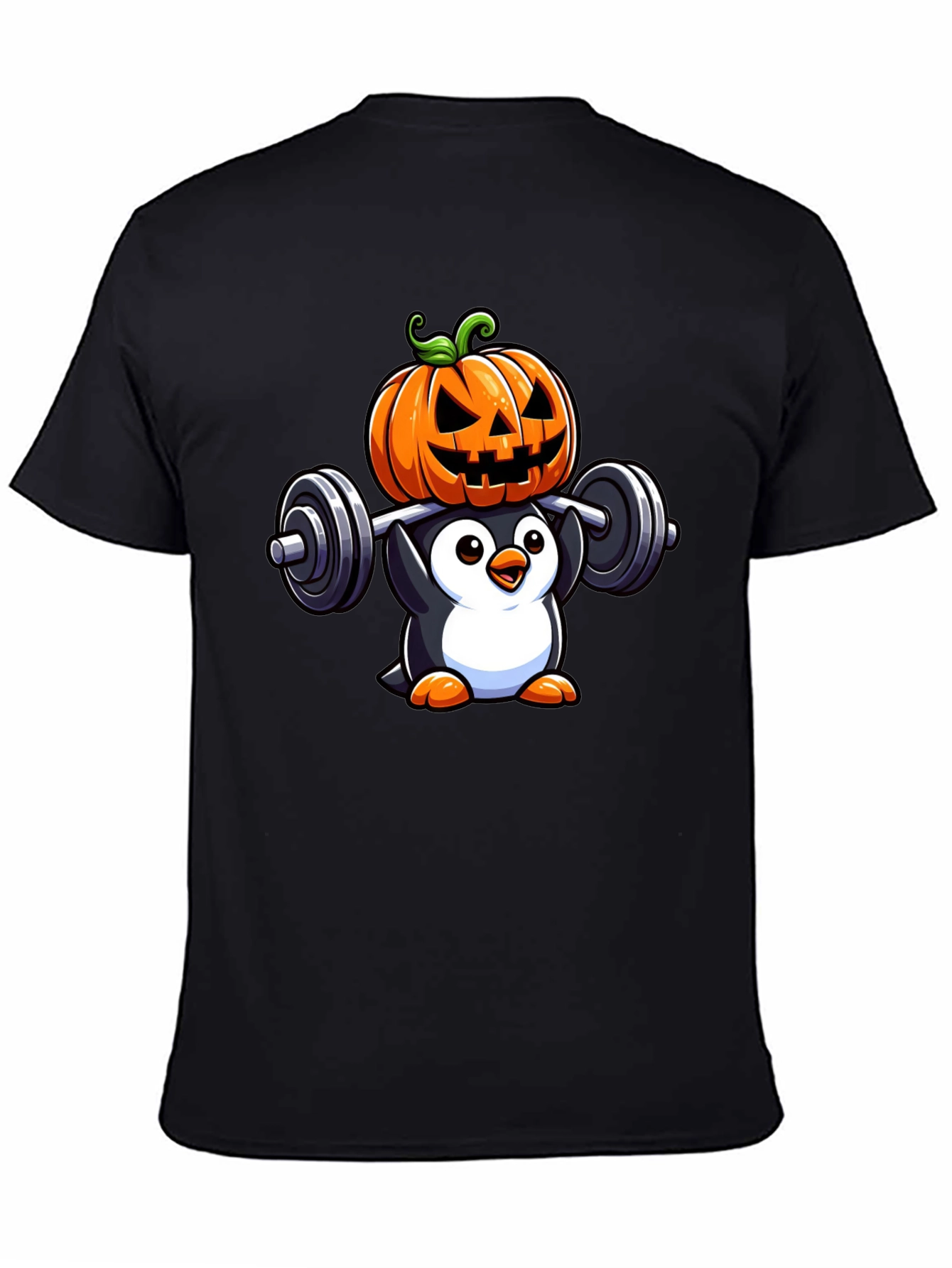 Halloween Penguin Weightlifting T-Shirt