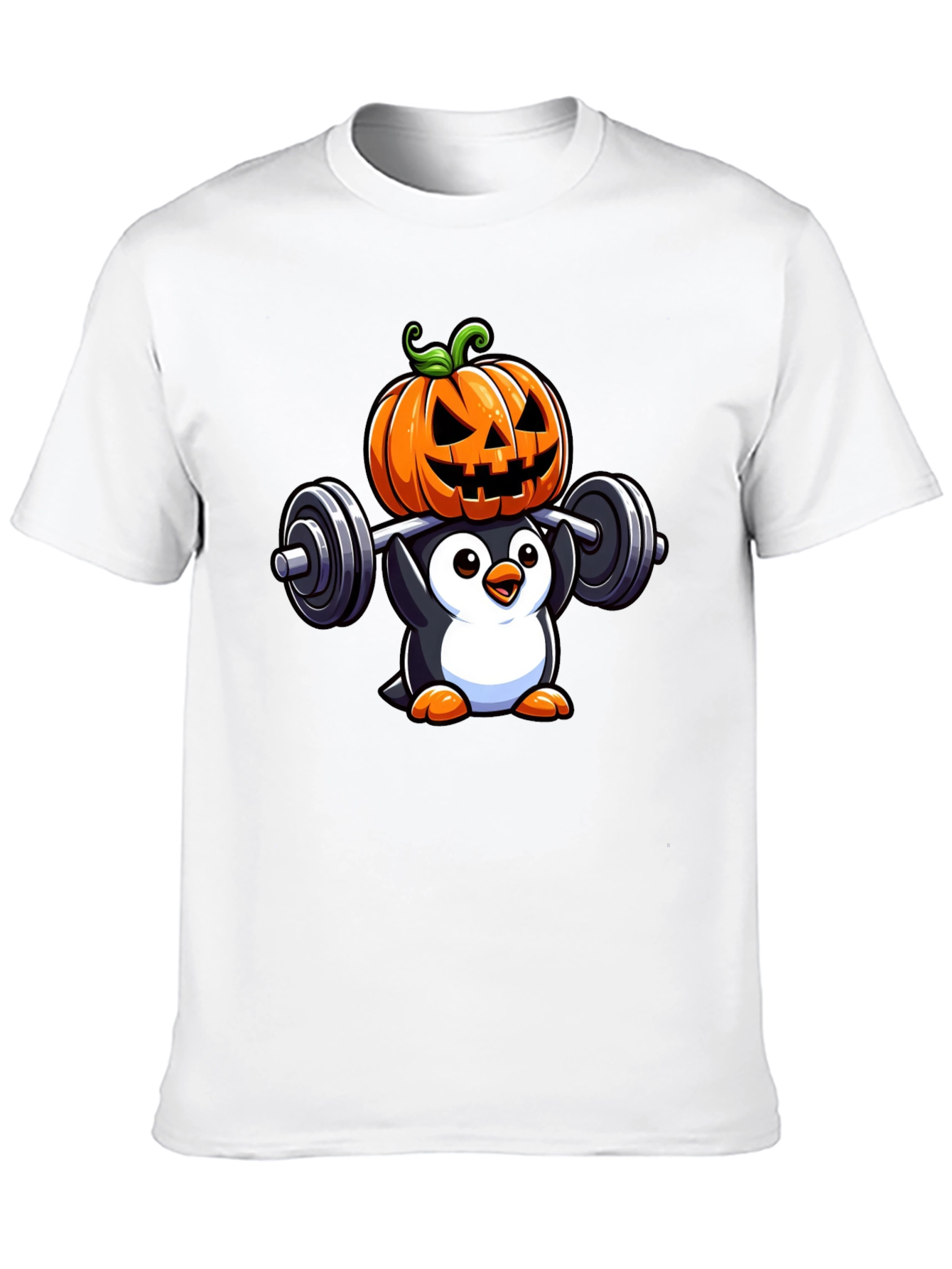 Halloween Penguin Weightlifting T-Shirt