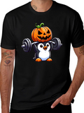 Halloween Penguin Weightlifting T-Shirt