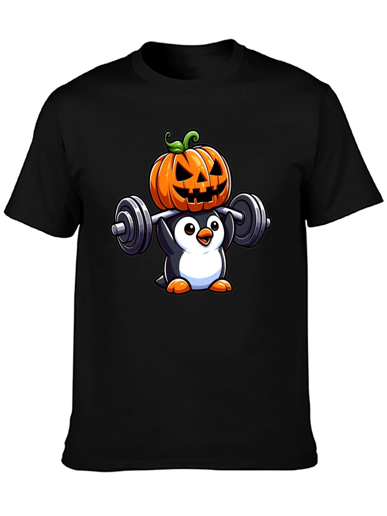 Halloween Penguin Weightlifting T-Shirt