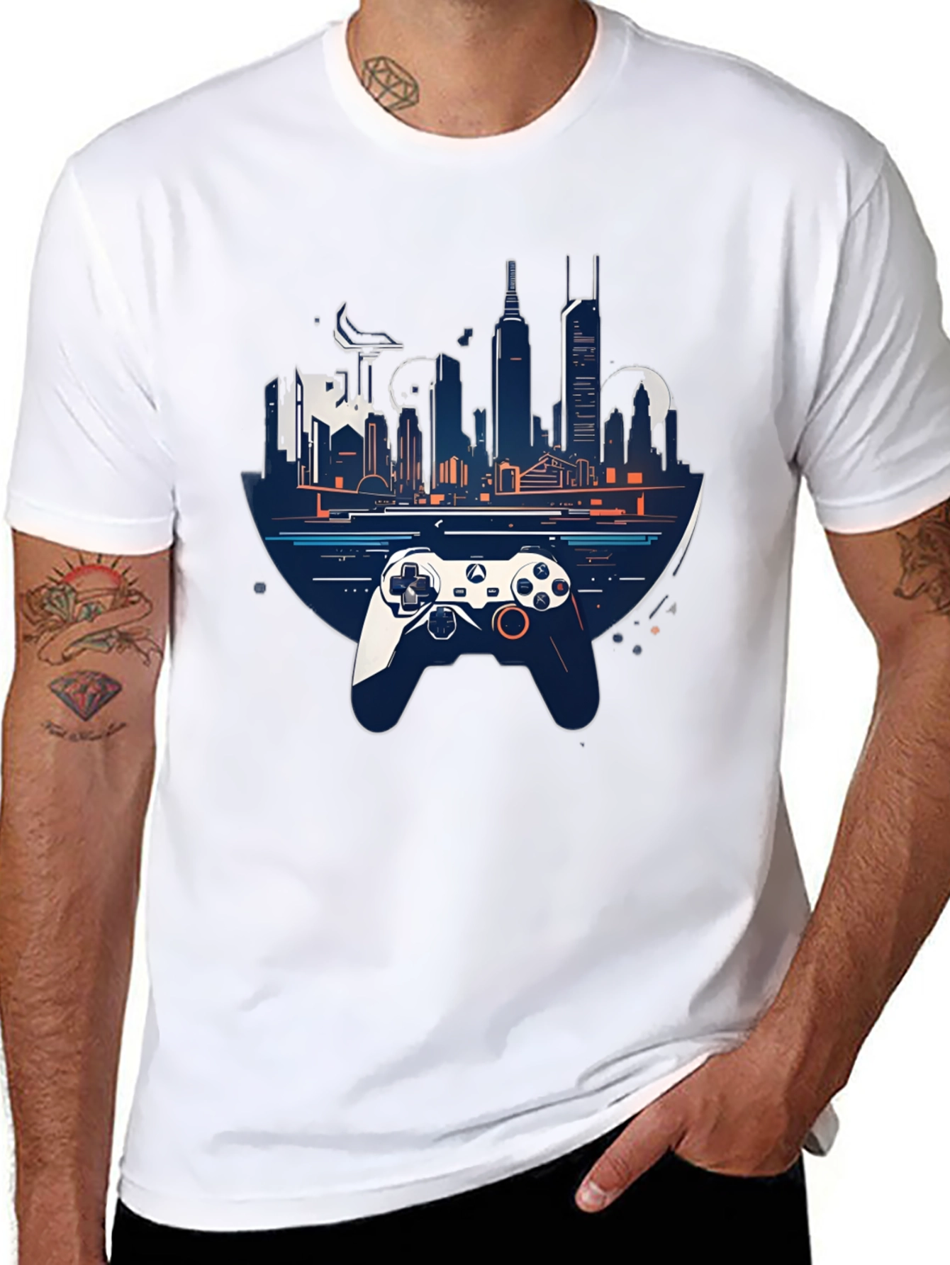 Gaming City T-Shirt - Stylish Controller Design