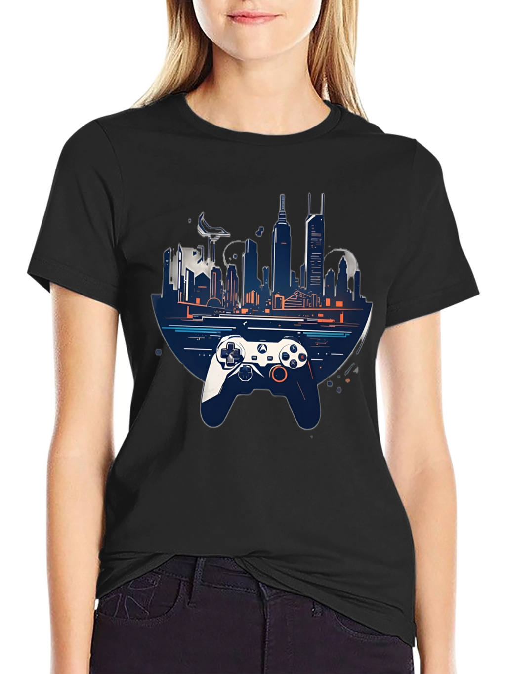 Gaming City T-Shirt - Stylish Controller Design