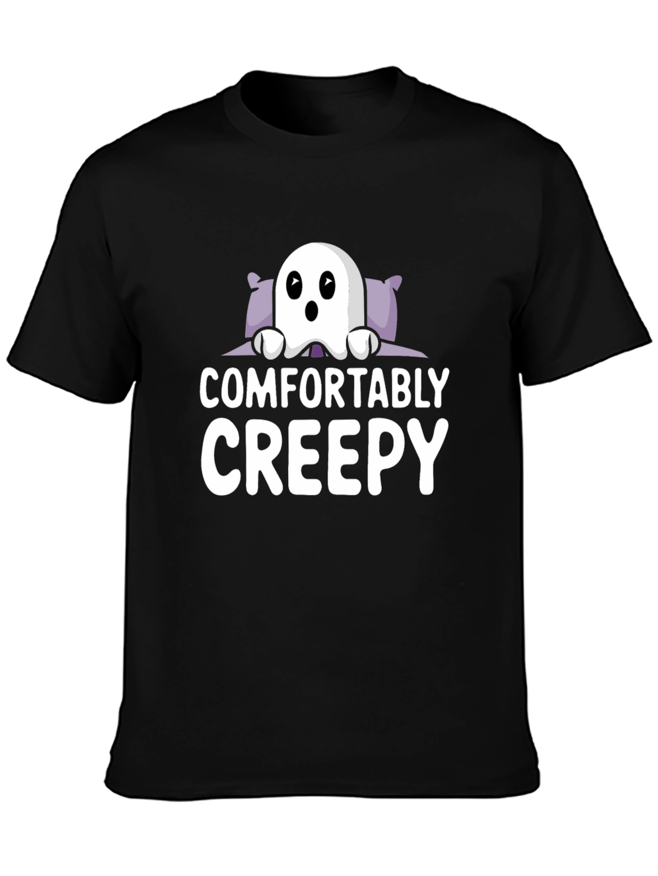 Comfortably Creepy Ghost Graphic Tee - Halloween Shirt