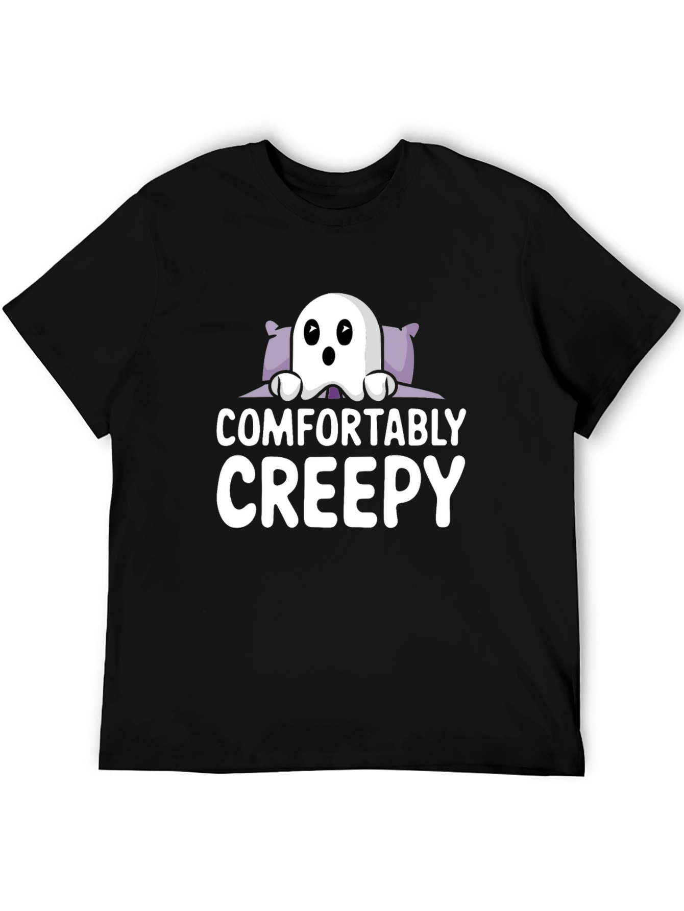 Comfortably Creepy Ghost Graphic Tee - Halloween Shirt