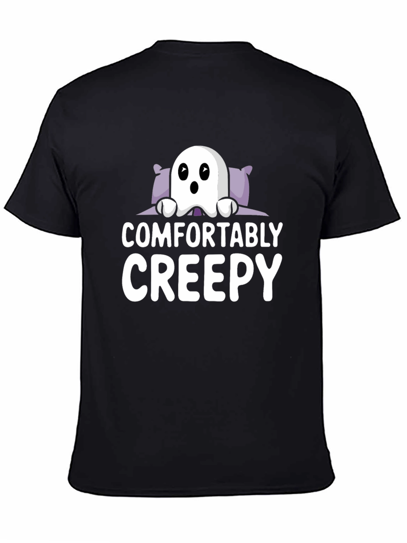 Comfortably Creepy Ghost Graphic Tee - Halloween Shirt