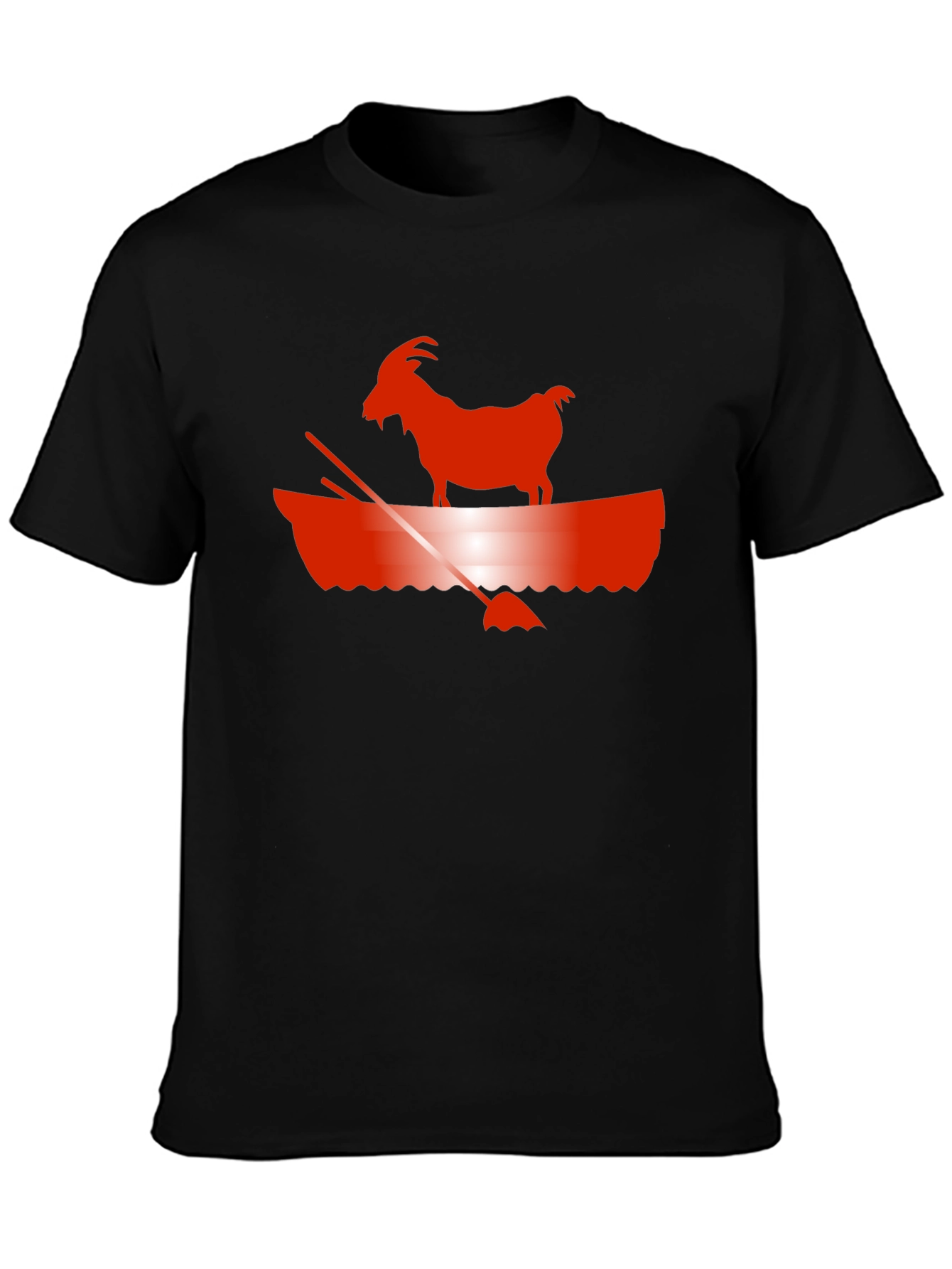 Goat in Boat Graphic T-Shirt - Classic Black Tee