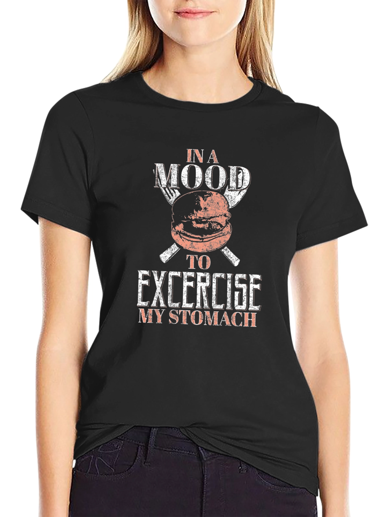 Funny Foodie T-Shirt - Exercise My Stomach