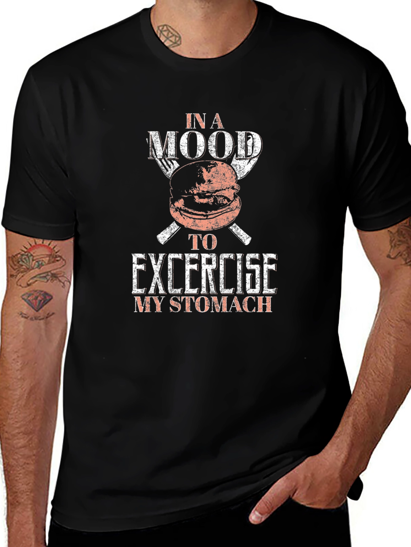 Funny Foodie T-Shirt - Exercise My Stomach