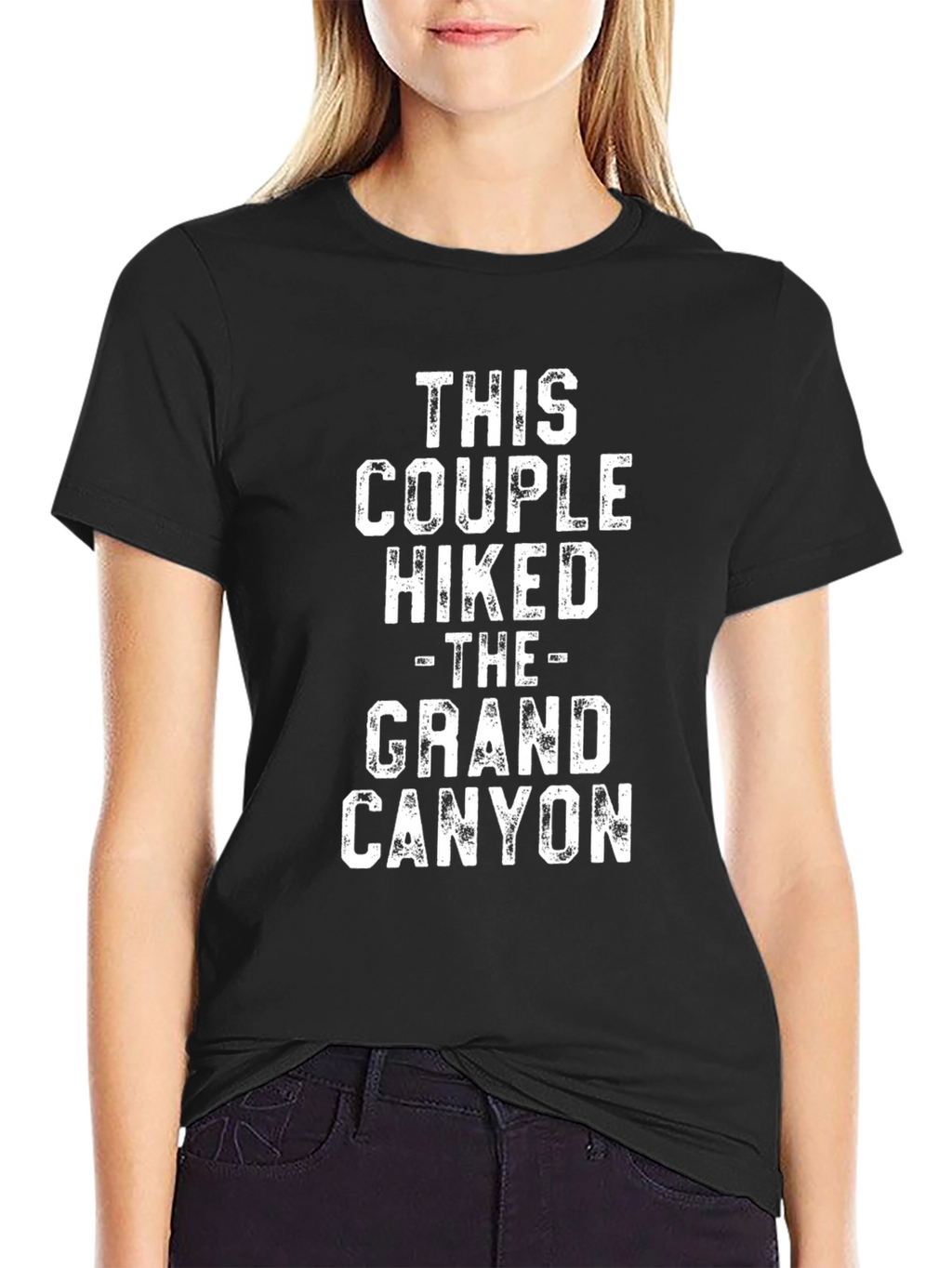 Grand Canyon Hiker Couple T-Shirt - Black