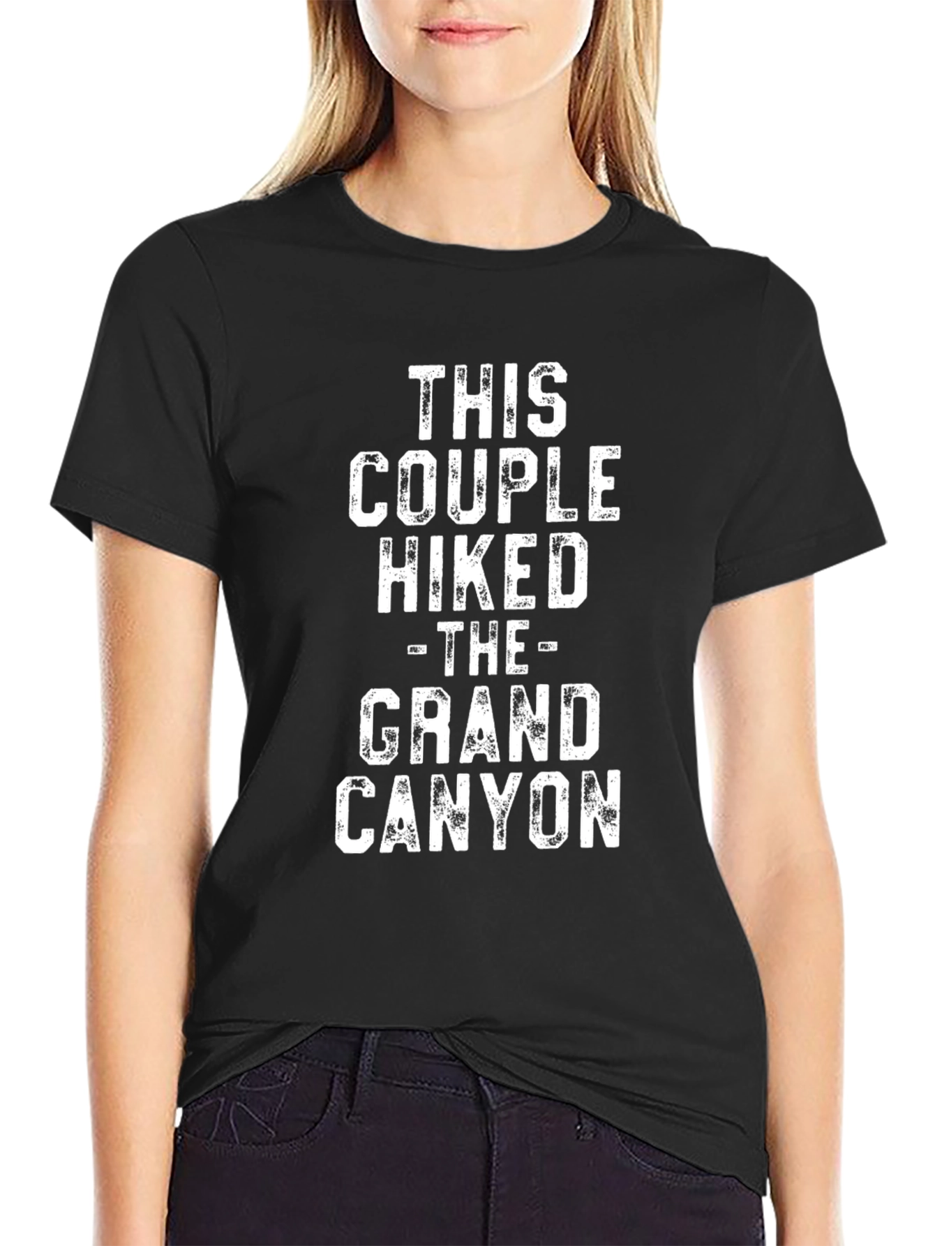 Grand Canyon Hiker Couple T-Shirt - Black