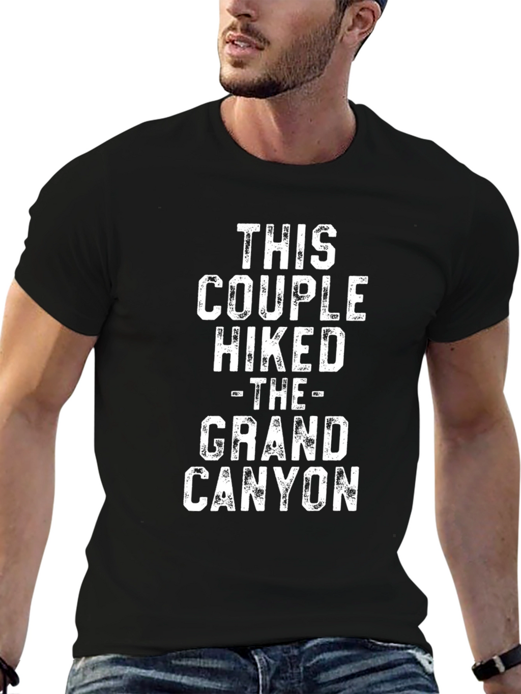 Grand Canyon Hiker Couple T-Shirt - Black