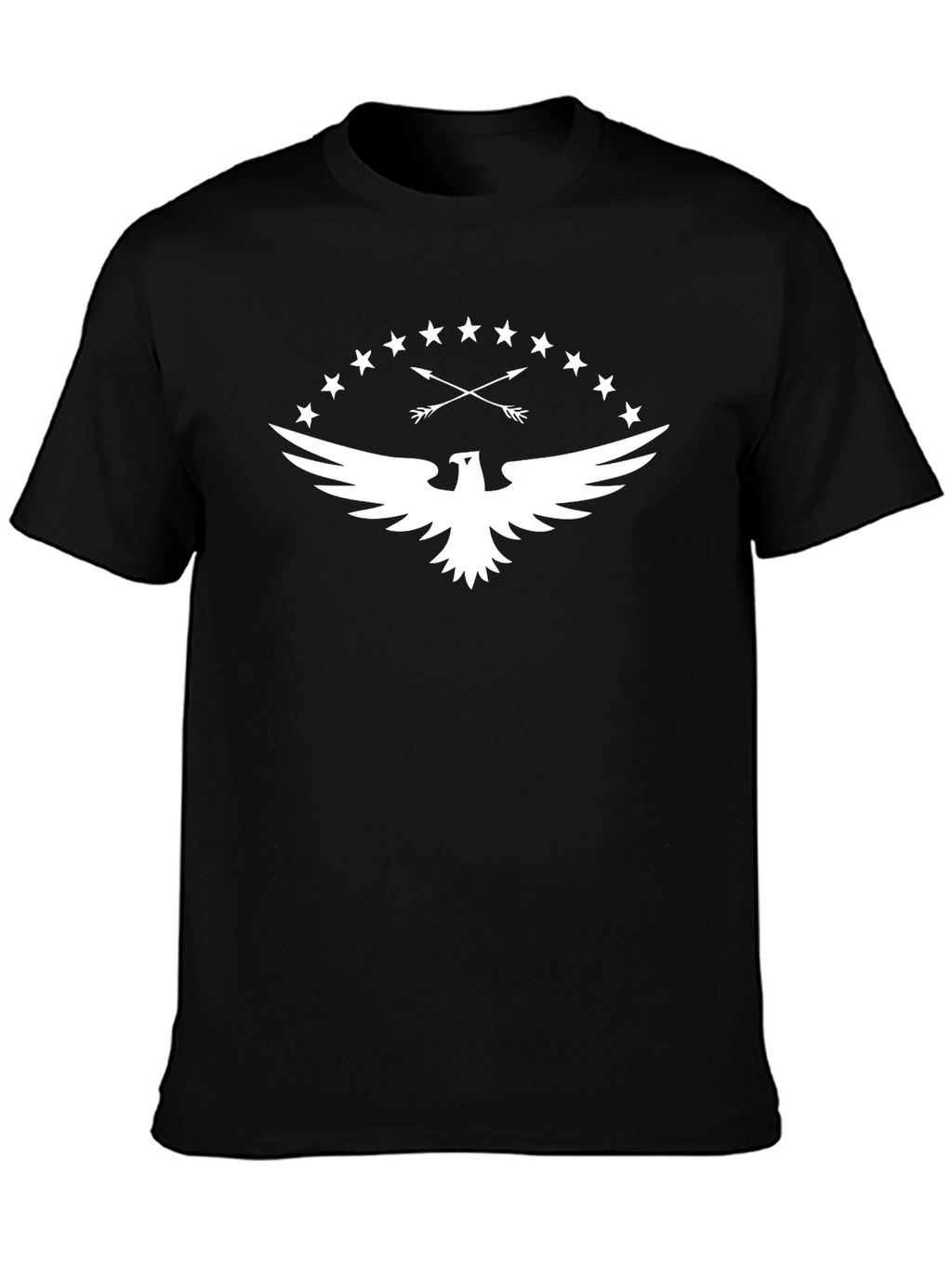 Eagle Arrows Stars Black Graphic T-Shirt