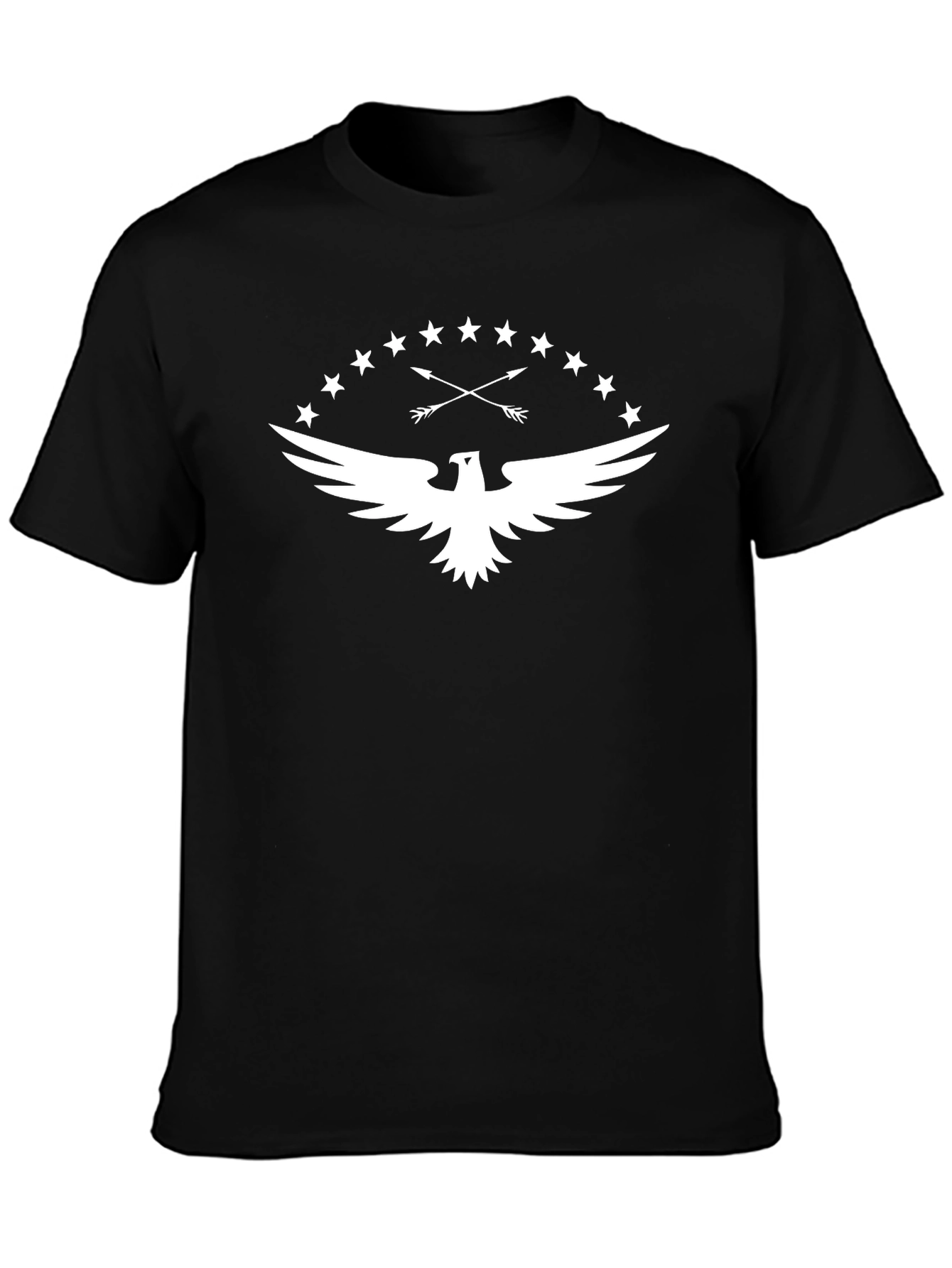 Eagle Arrows Stars Black Graphic T-Shirt