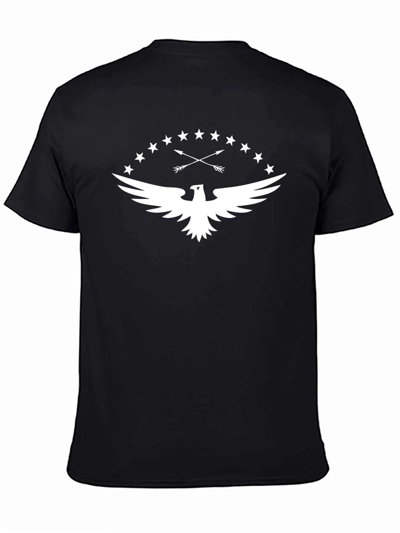 Eagle Arrows Stars Black Graphic T-Shirt