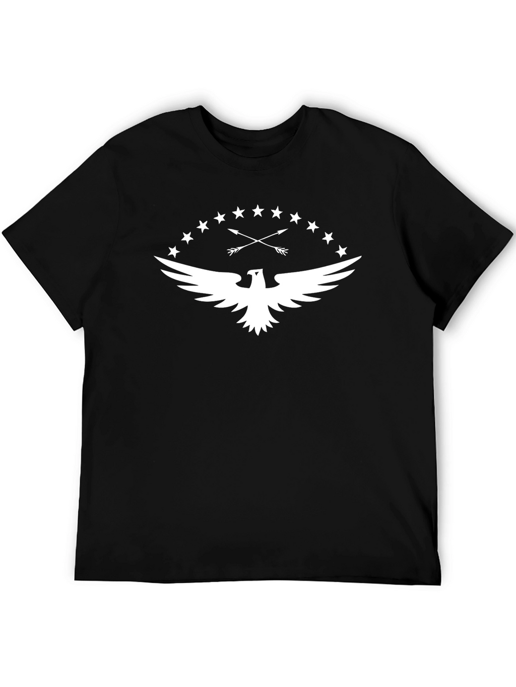 Eagle Arrows Stars Black Graphic T-Shirt