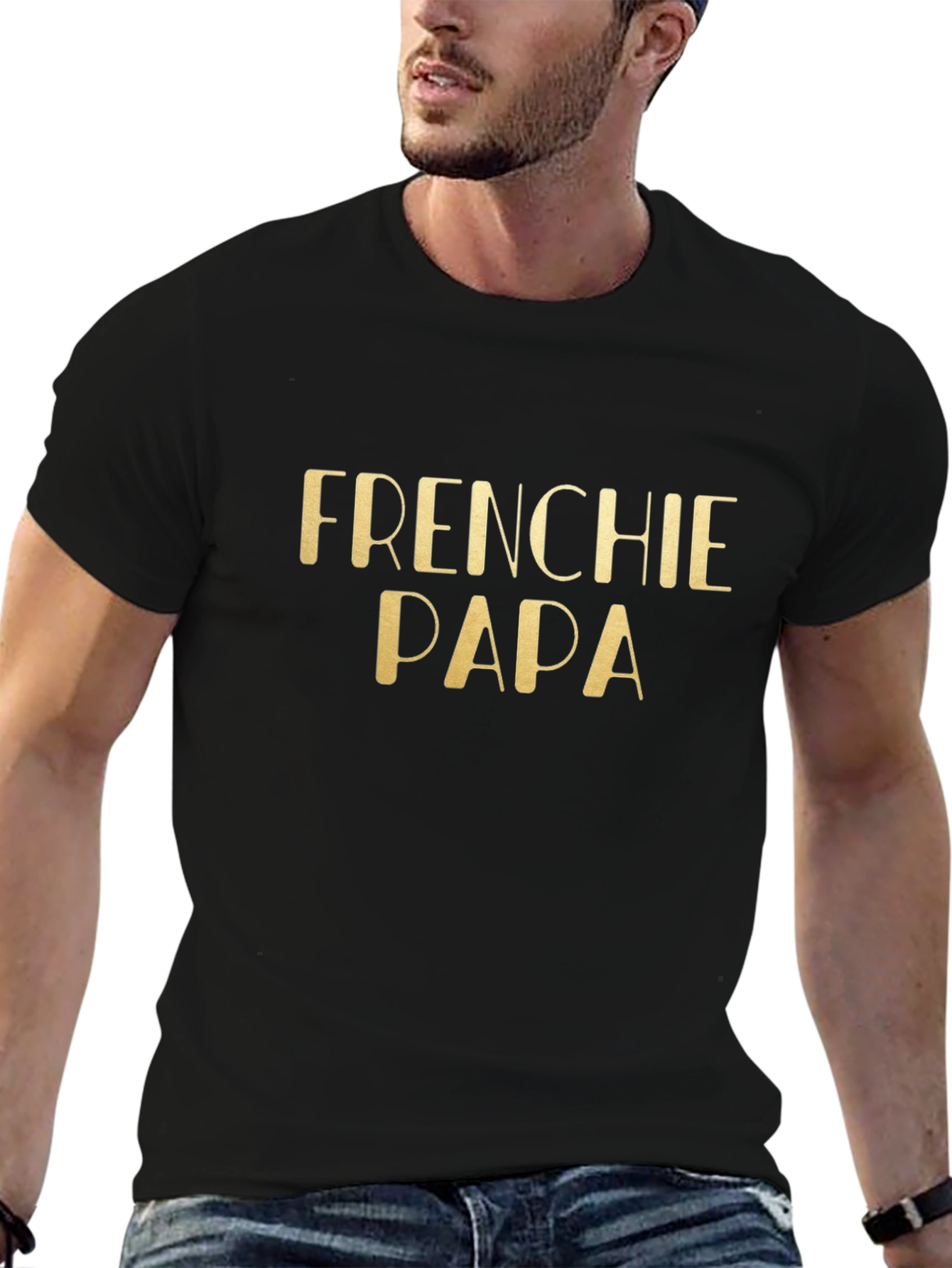 Frenchie Papa Black T-Shirt