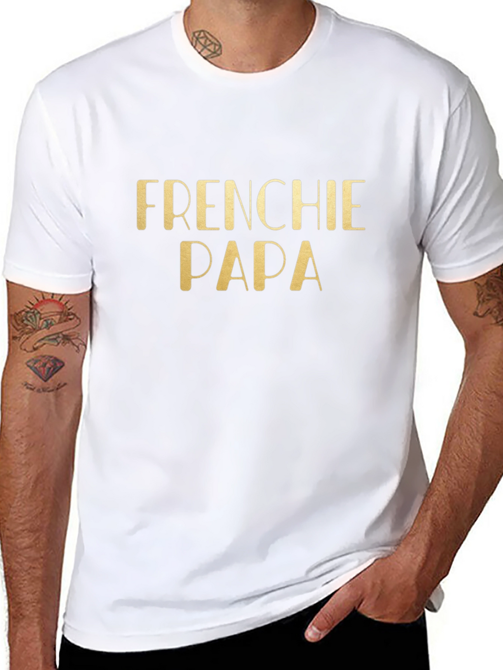Frenchie Papa Black T-Shirt