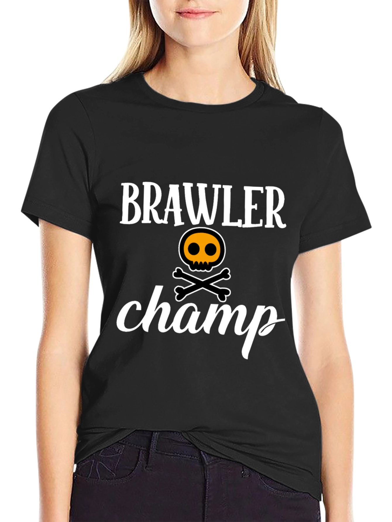 Brawler Champ T-Shirt - Skull & Crossbones Design