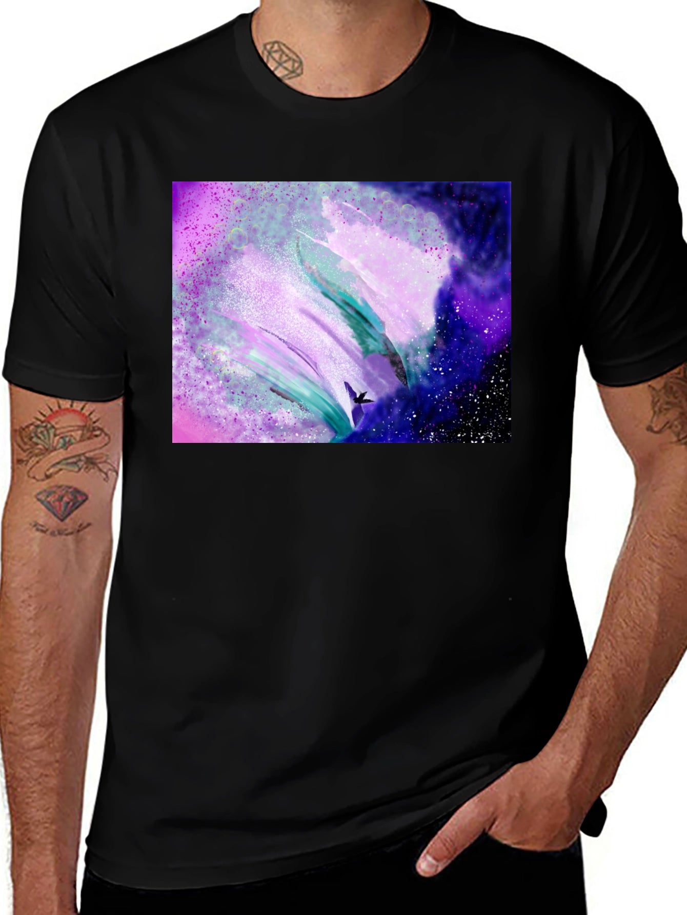 Abstract Galaxy T-Shirt - Artistic Black Tee