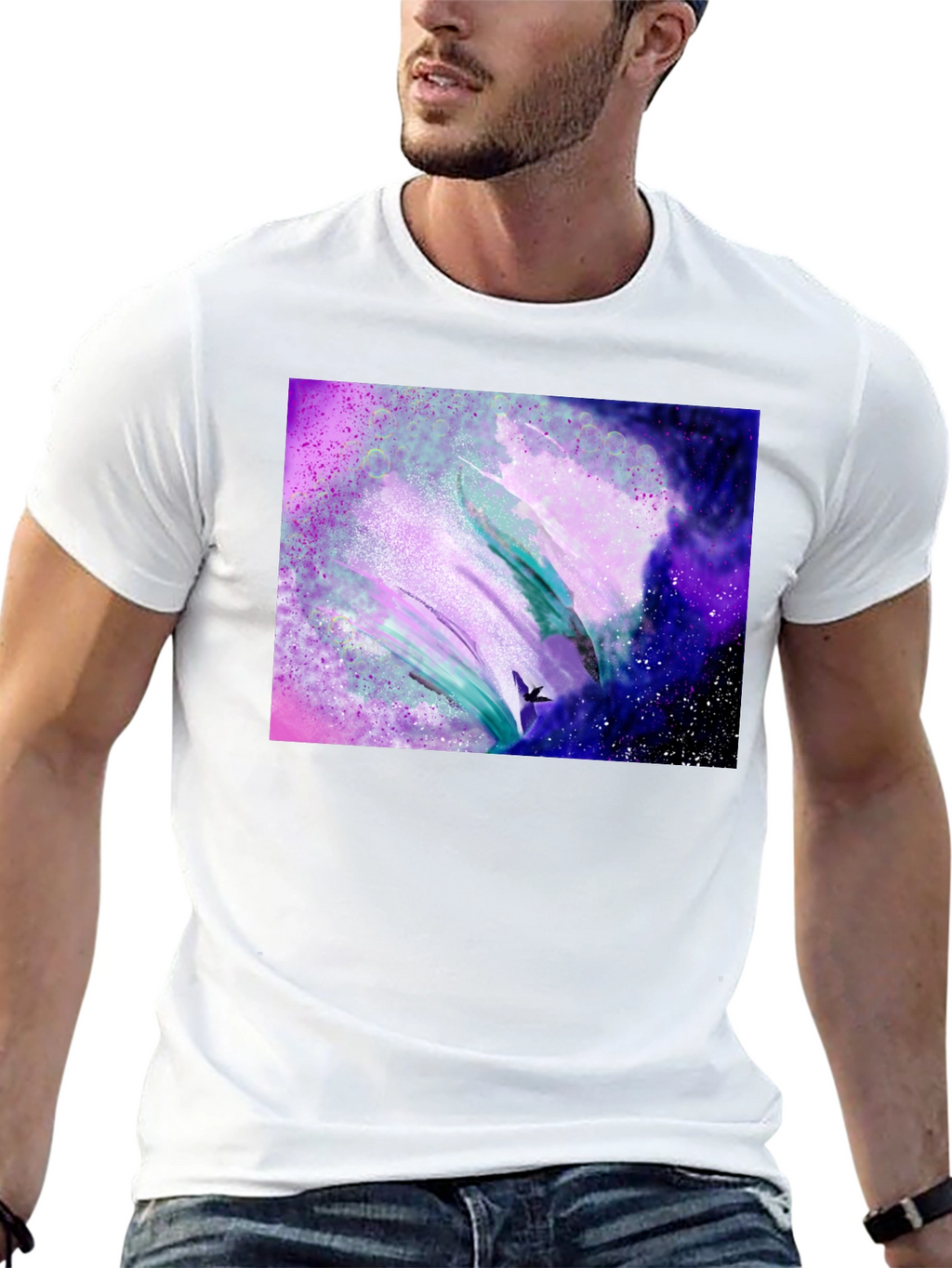 Abstract Galaxy T-Shirt - Artistic Black Tee