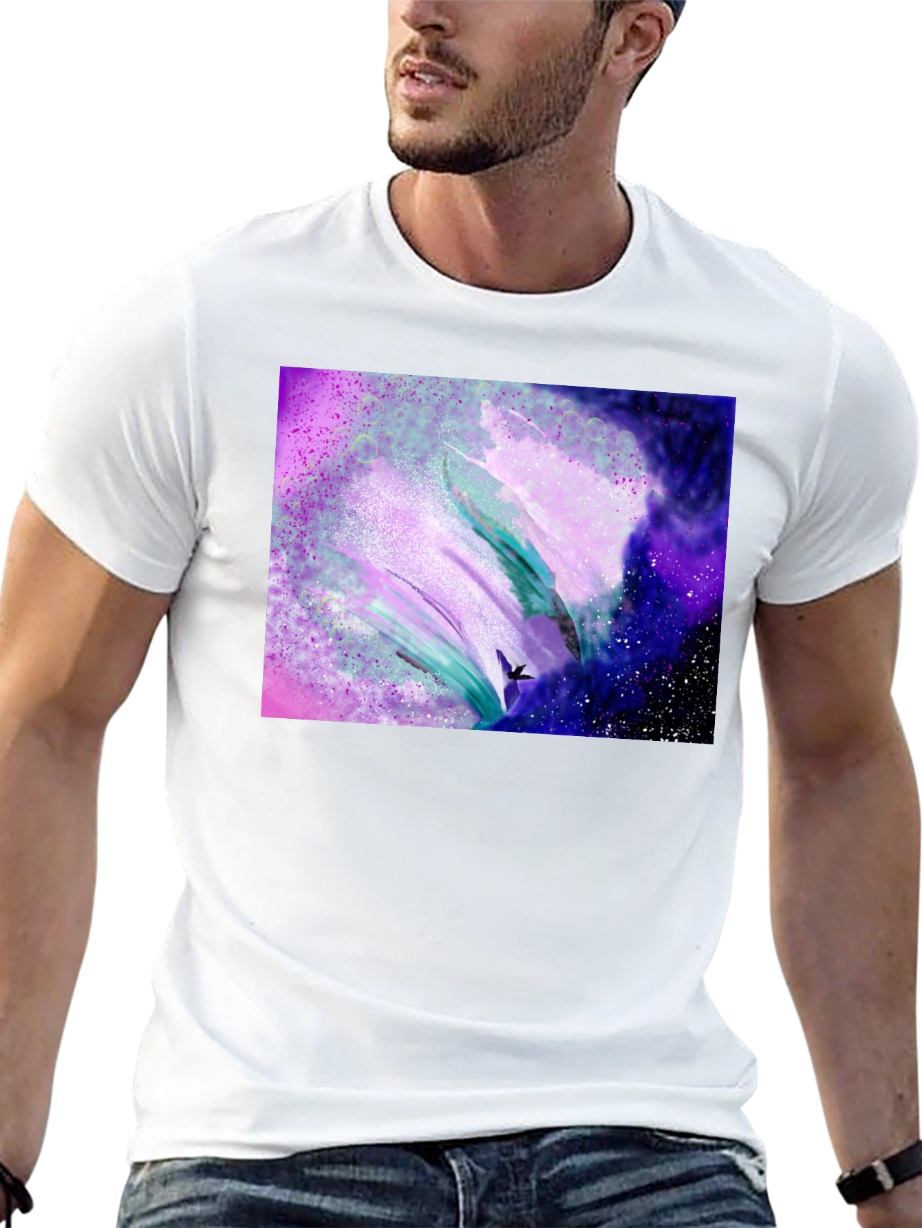 Abstract Galaxy T-Shirt - Artistic Black Tee