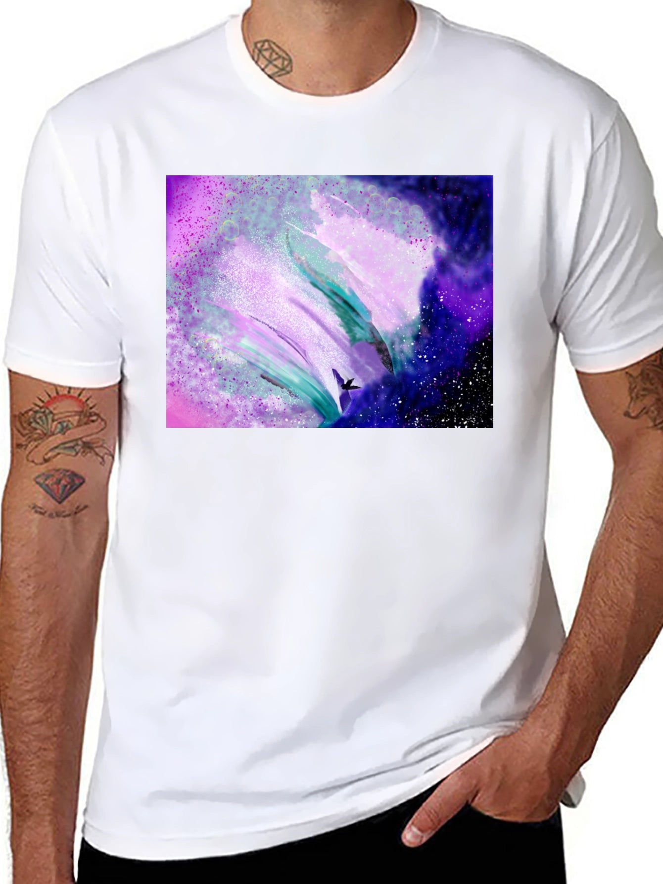 Abstract Galaxy T-Shirt - Artistic Black Tee