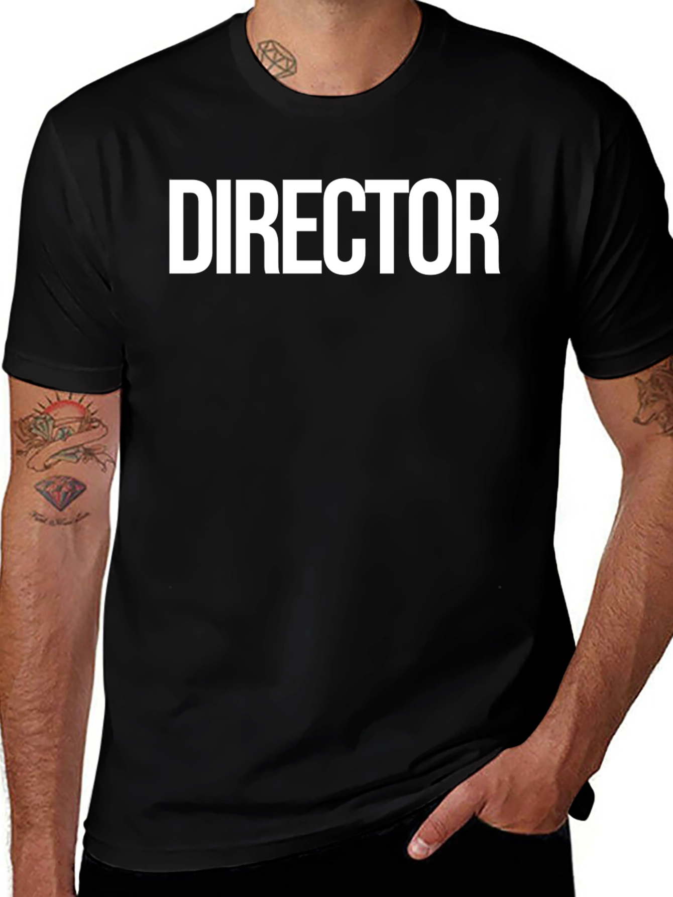 Director Graphic T-Shirt - Black Crew Neck Tee