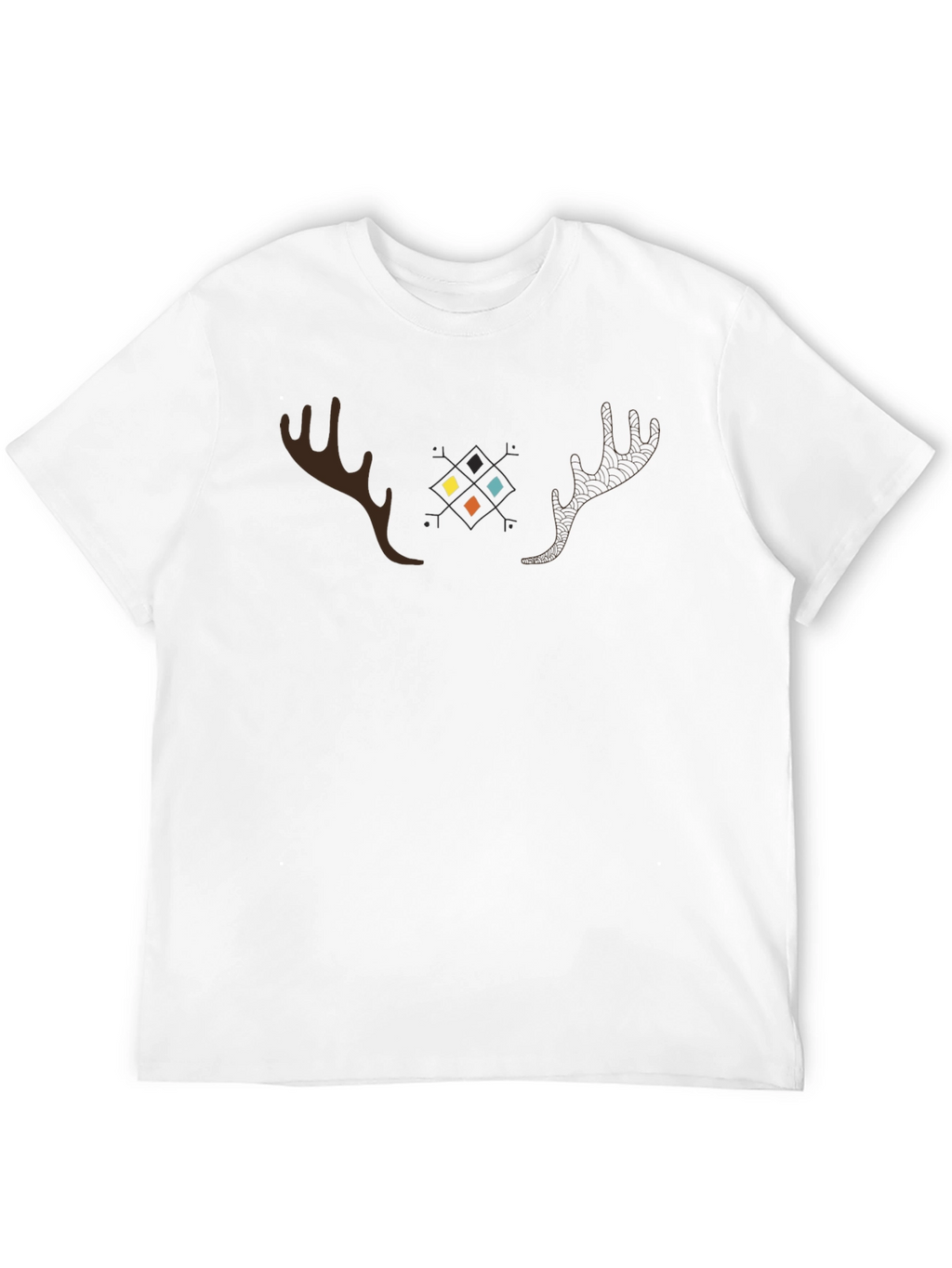 Geometric Moose Antler Graphic Tee