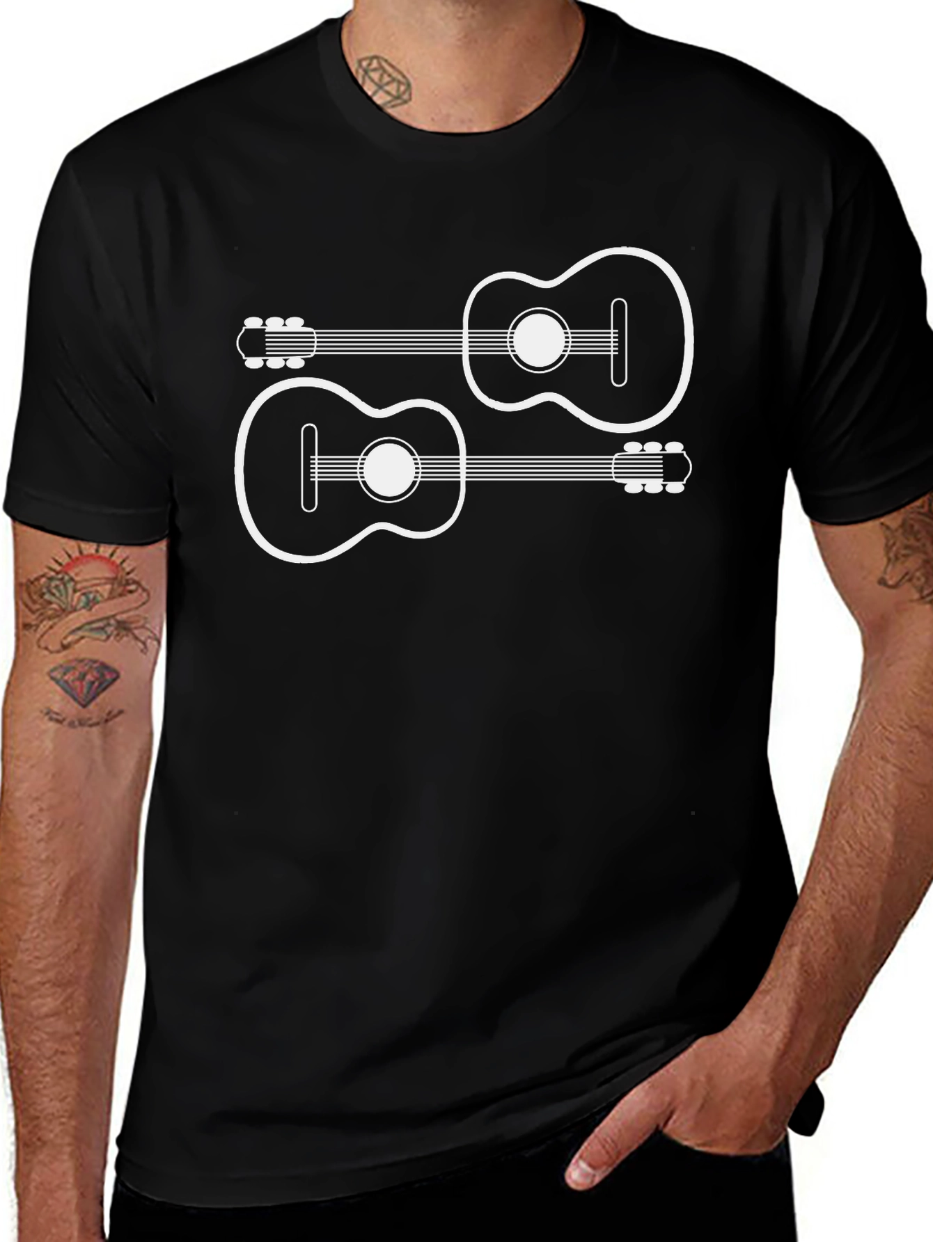 Acoustic Guitars Graphic T-Shirt - Music Lover Tee