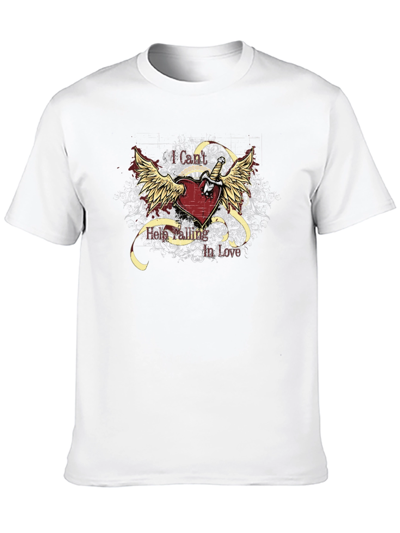 Edgy Heart & Wings Graphic T-Shirt