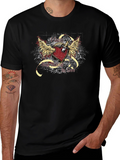 Edgy Heart & Wings Graphic T-Shirt