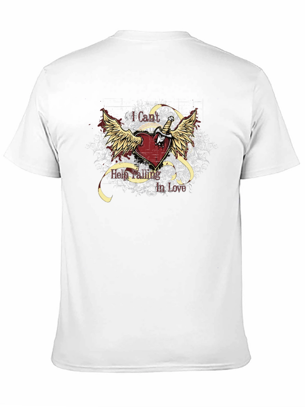 Edgy Heart & Wings Graphic T-Shirt