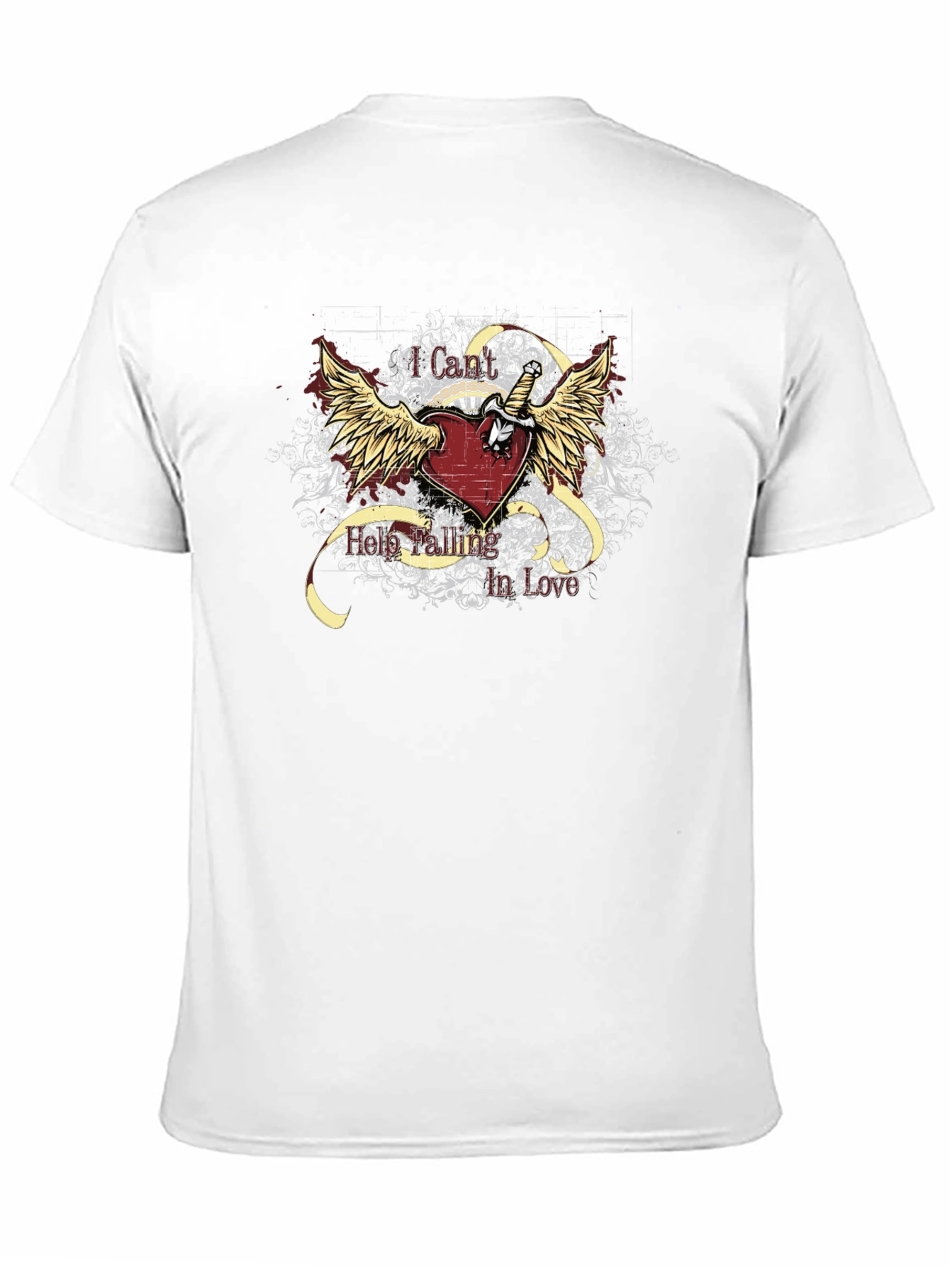 Edgy Heart & Wings Graphic T-Shirt