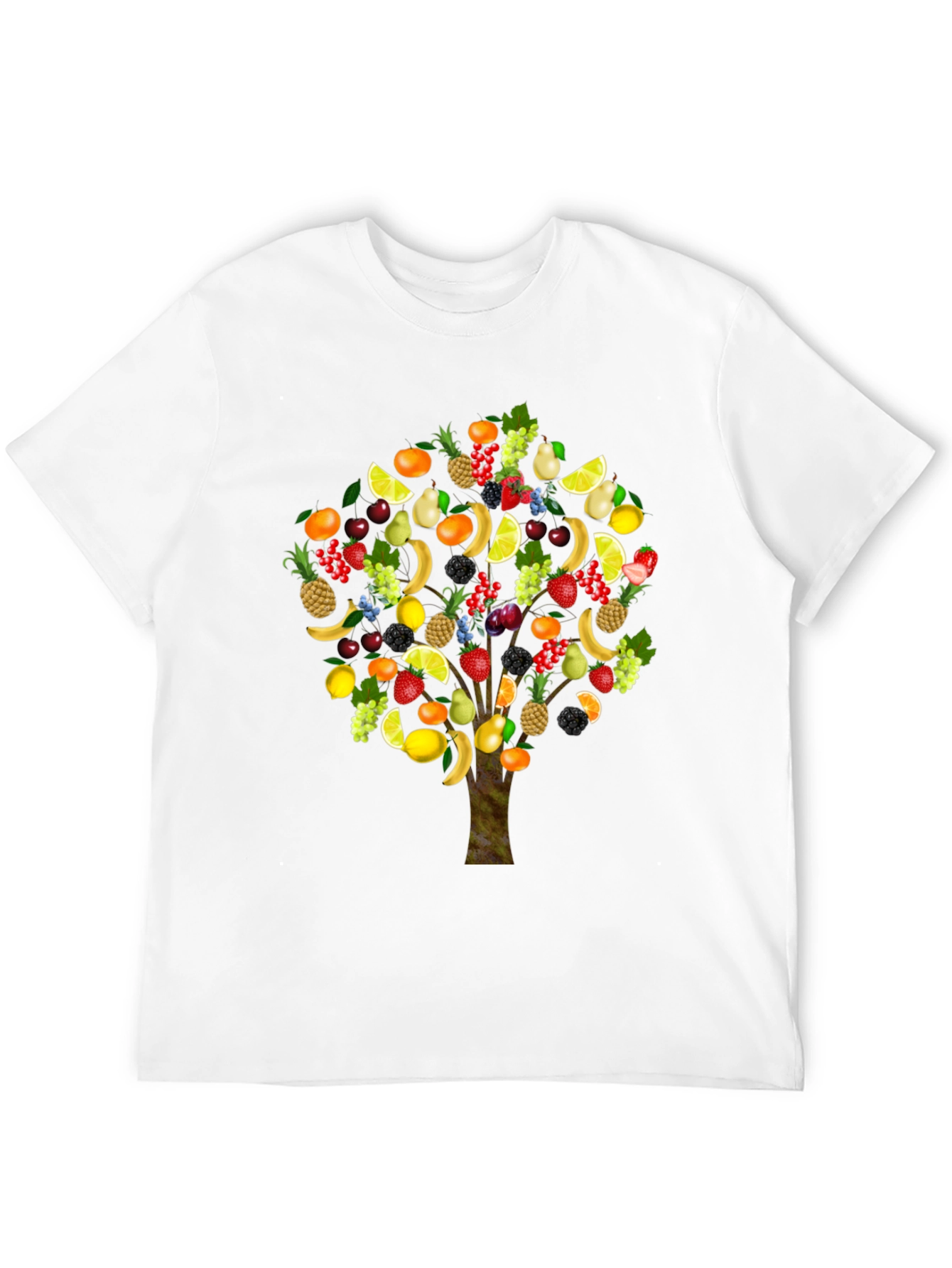 Fruit Tree Print Black T-Shirt