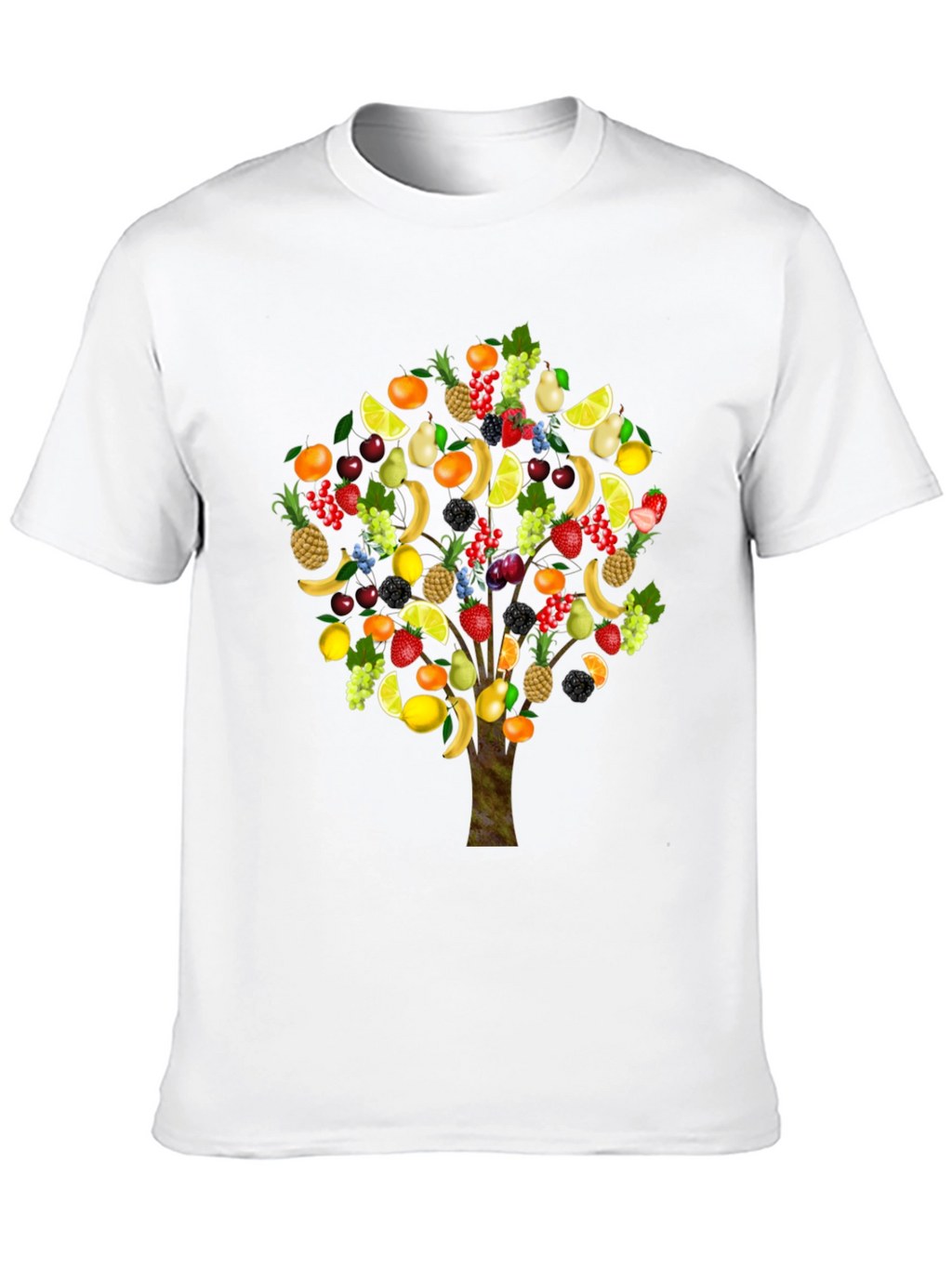 Fruit Tree Print Black T-Shirt