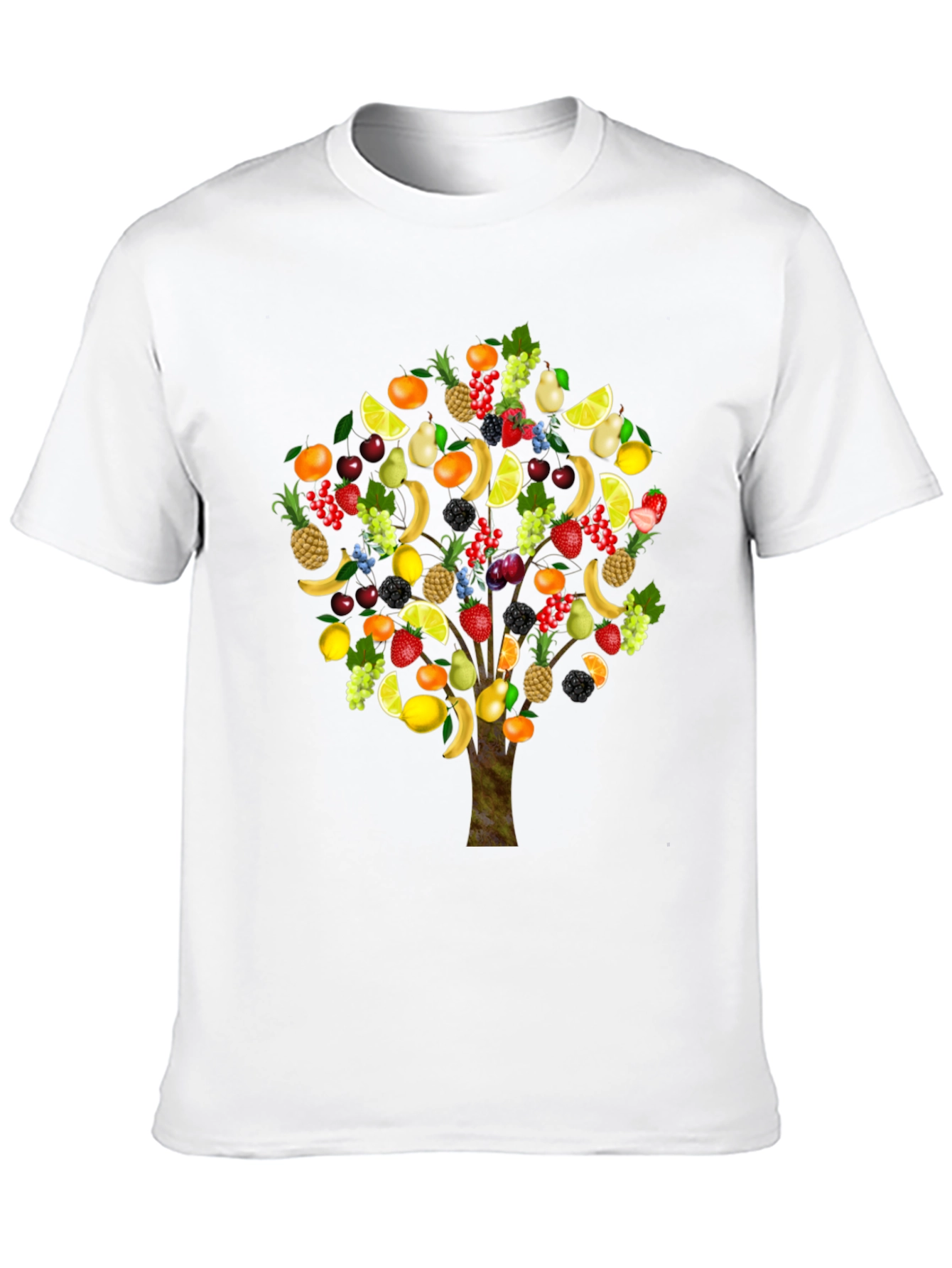 Fruit Tree Print Black T-Shirt