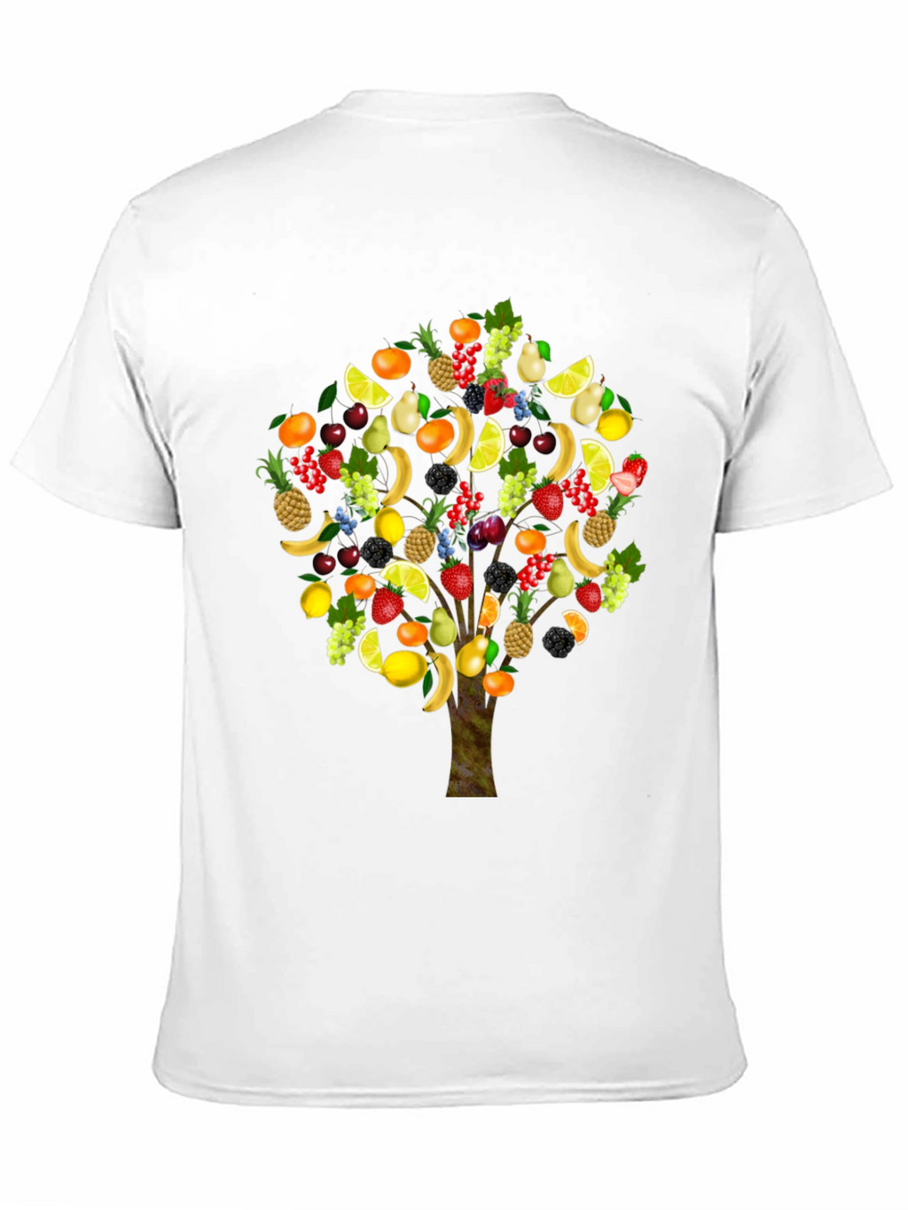 Fruit Tree Print Black T-Shirt