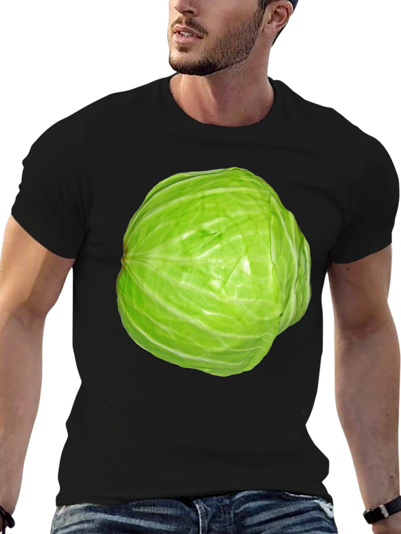 Cabbage Graphic Tee - Quirky Vegetable T-Shirt