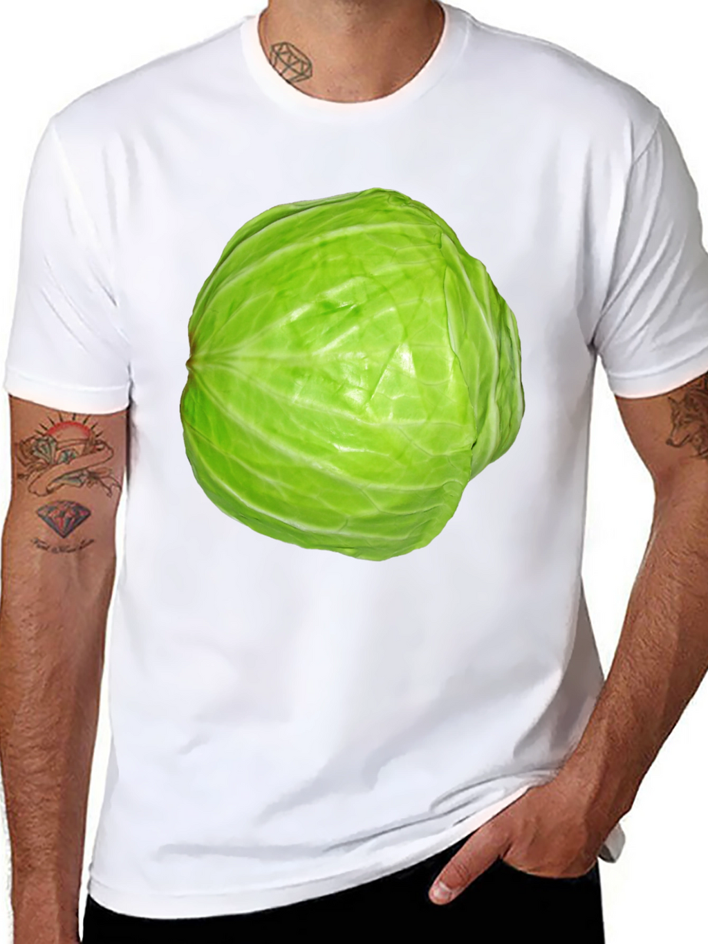 Cabbage Graphic Tee - Quirky Vegetable T-Shirt