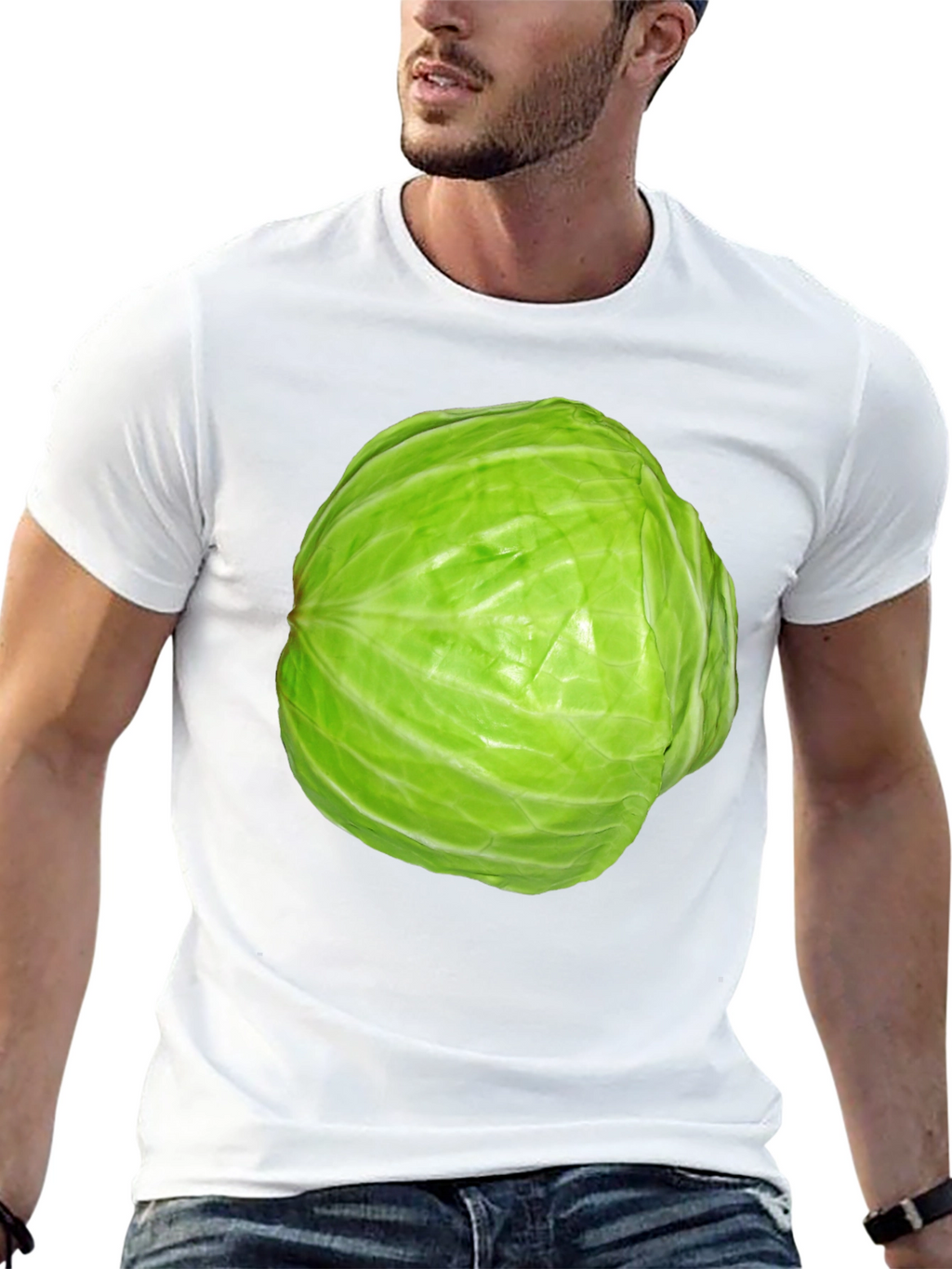 Cabbage Graphic Tee - Quirky Vegetable T-Shirt