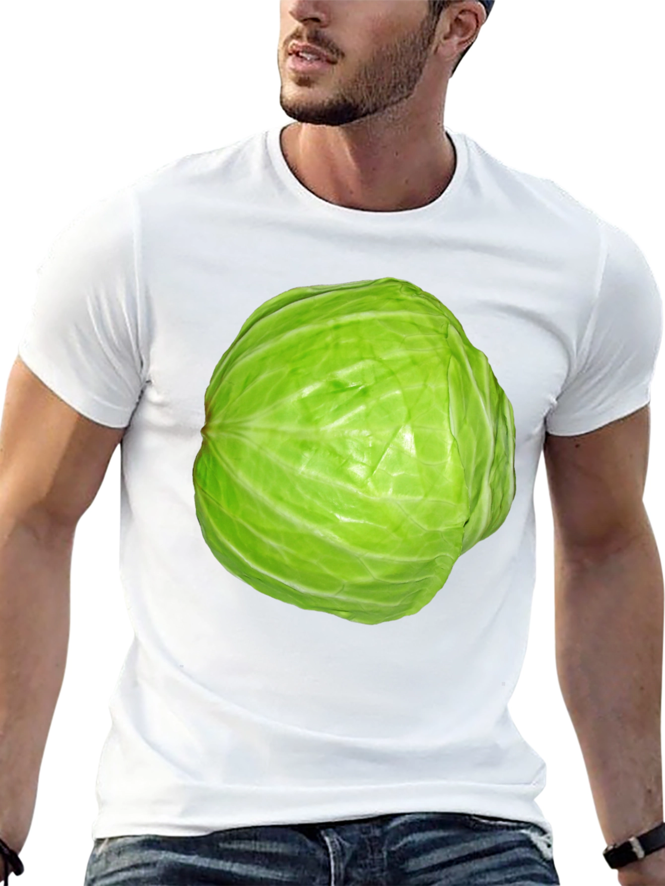 Cabbage Graphic Tee - Quirky Vegetable T-Shirt