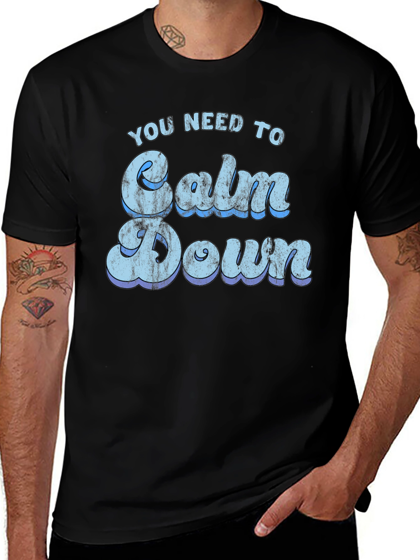 Calm Down Graphic Tee - Trendy Unisex T-Shirt