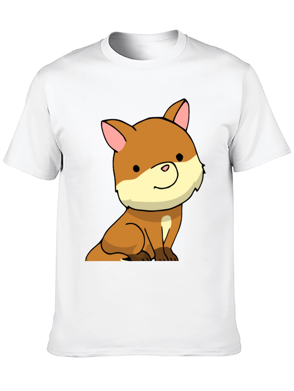 Cute Cartoon Dog Black T-Shirt